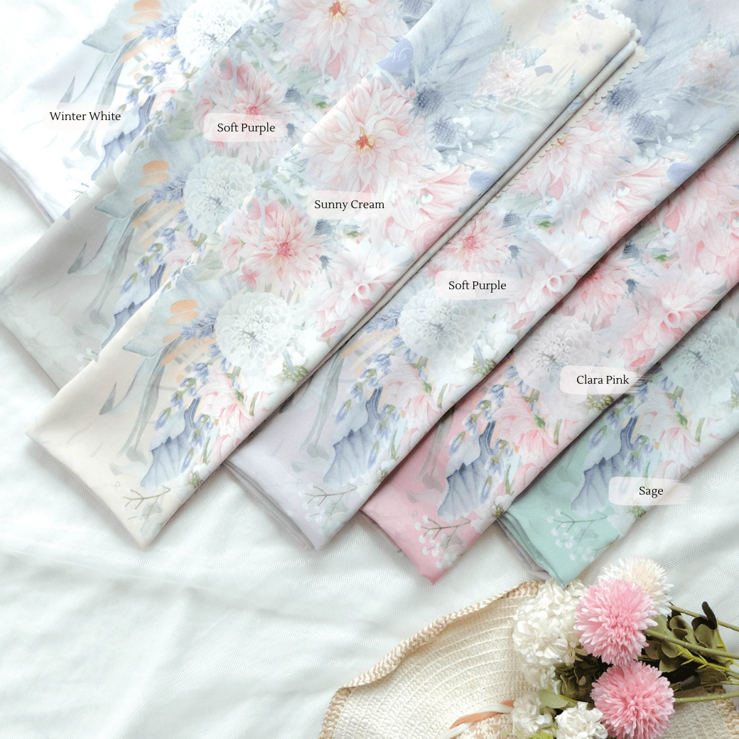 Dahlia - Scarf Square Premium Polycotton XL | Sunny Cream JH97.4