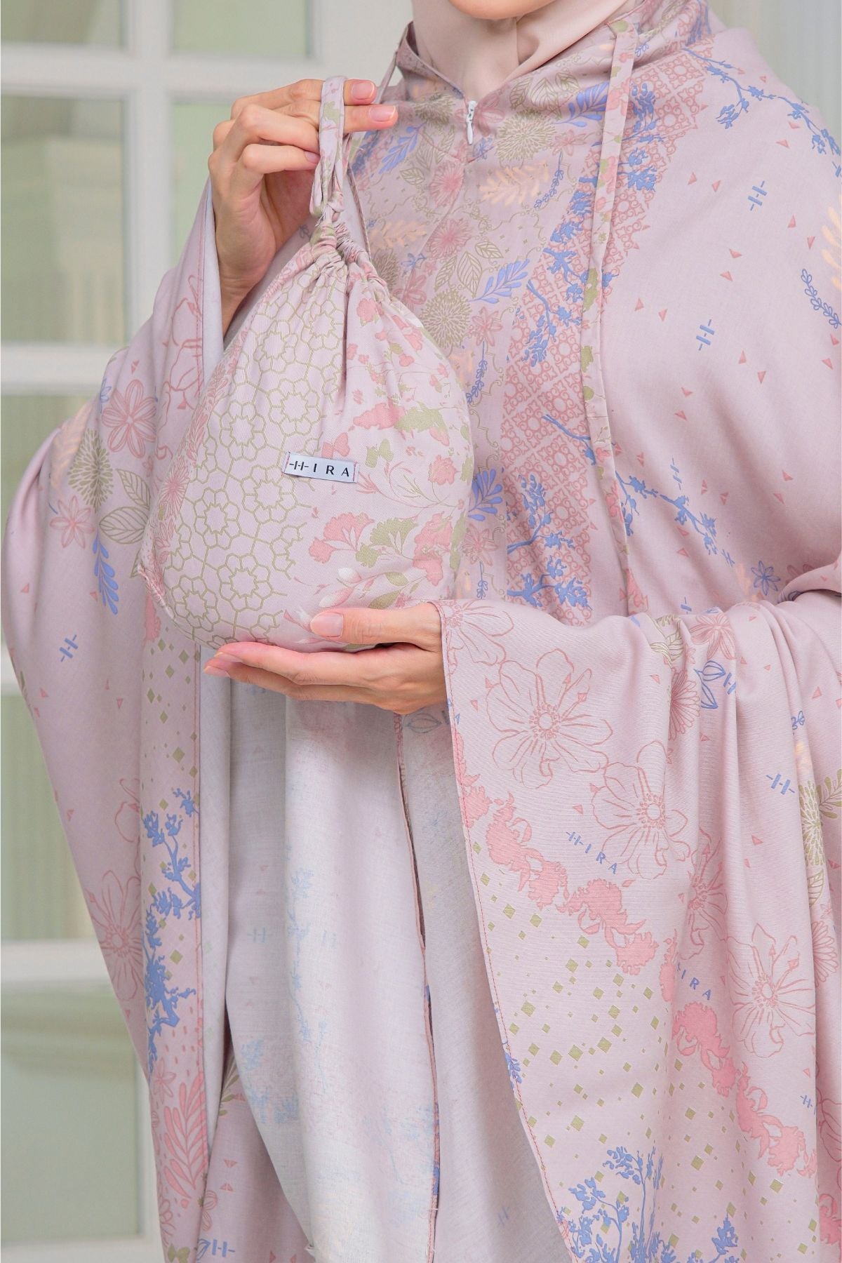 Mukena Flora - Mukena Katun |Cotton Daily Prayer Set Pink - FM03.3