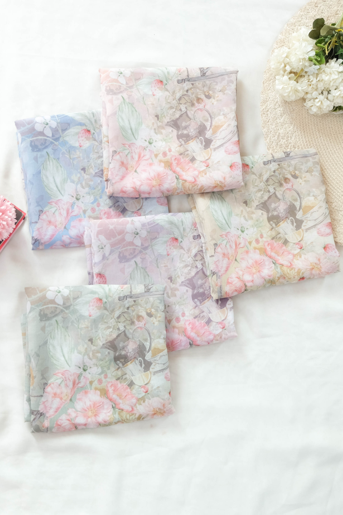 Camellia - Scarf Square British Voal | Warm Apple Tea - CL15.20