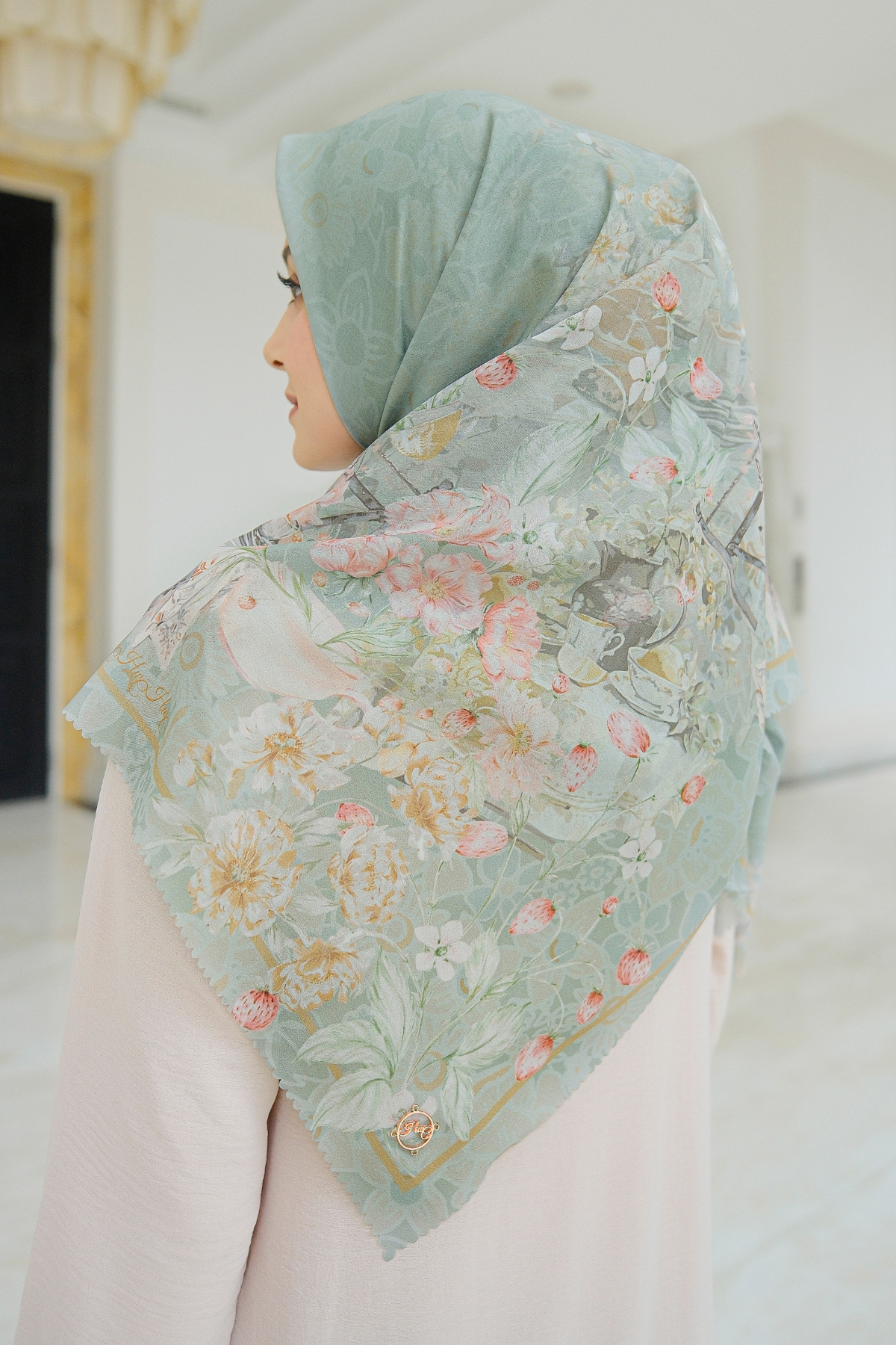 Camellia - Scarf Square British Voal | Smiling Sage - CL15.19