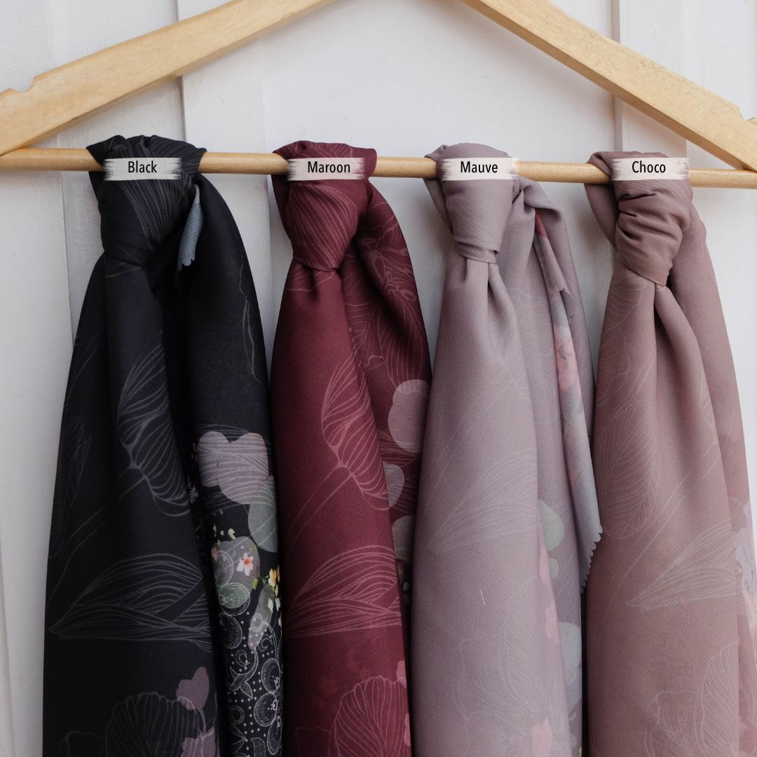 Leaf Rahma Scarf - AM31.3 AC31.3 HJ31.3 Choco