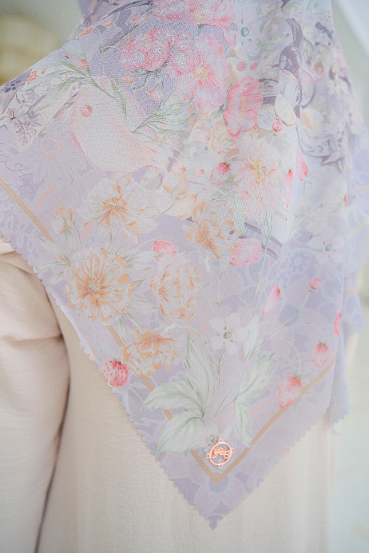 Camellia - Scarf Square British Voal | Relaxing Lilac - CL15.18