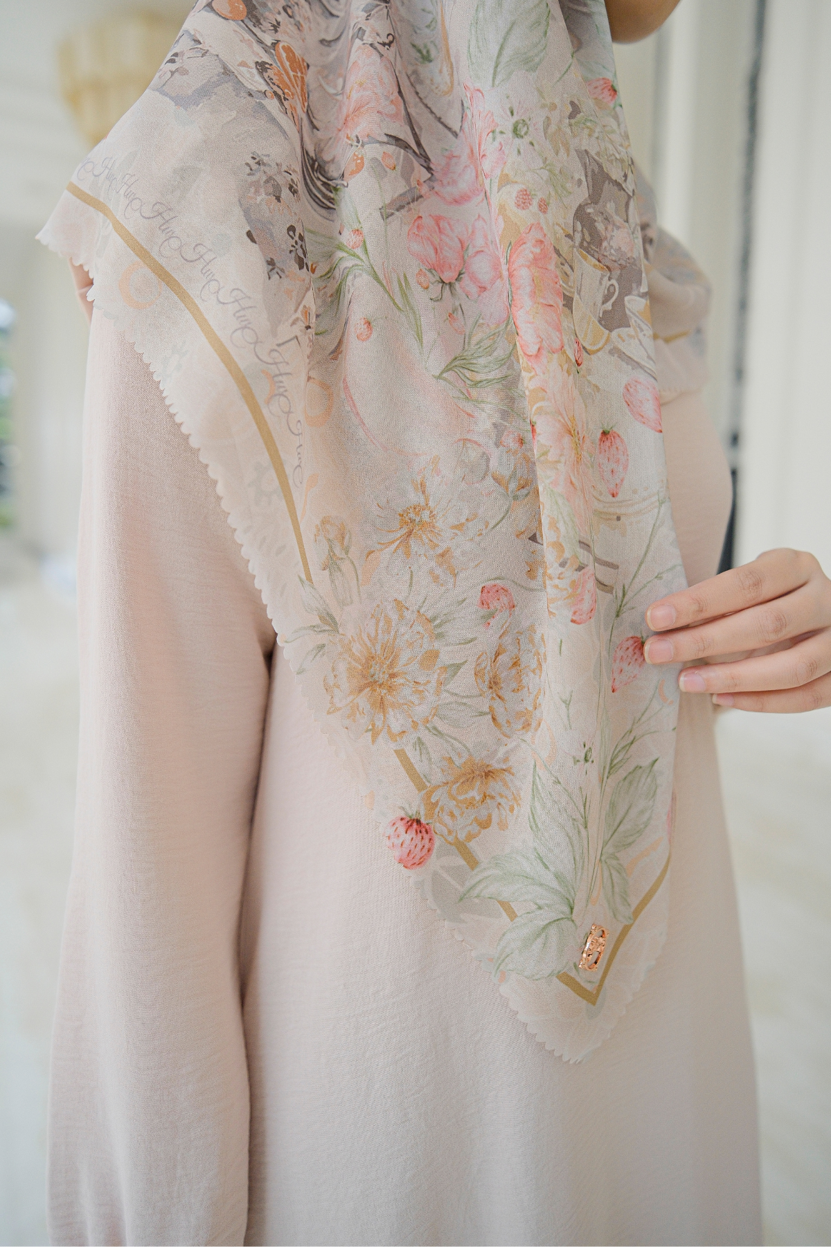 Camellia - Scarf Square British Voal | Nice Caramel - CL15.16