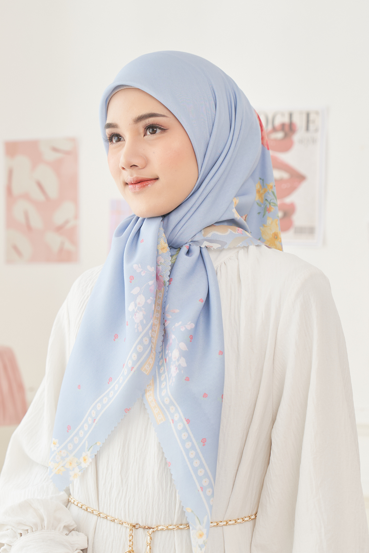 Daffodil - Scarf Square - Light Blue - DF14.7