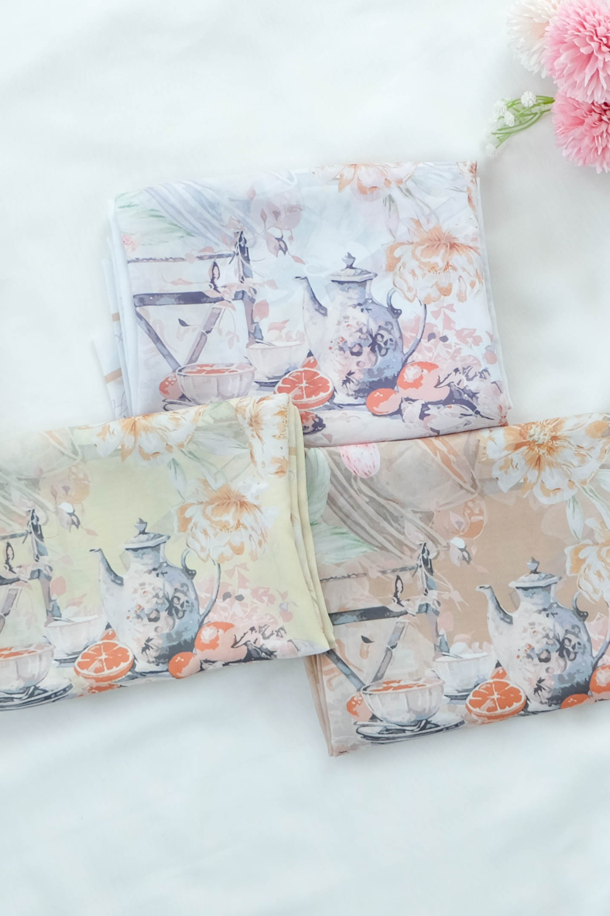 Camellia - Scarf Square Premium Polycotton XL | Lovely Lemontea - CJ15.12