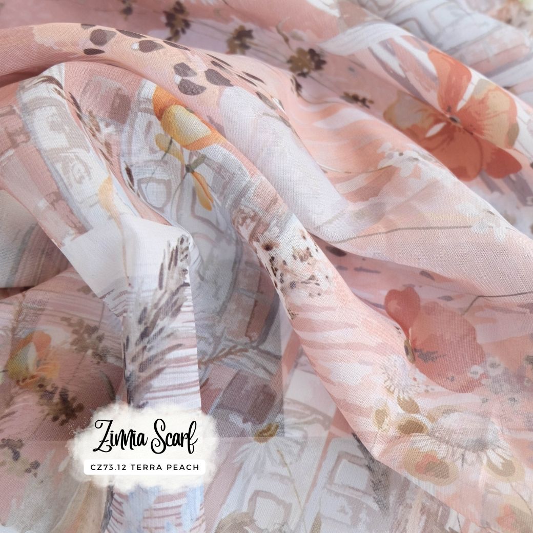Zinnia - Scarf Square Premium Polycotton | Terra Peach - CZ73.12