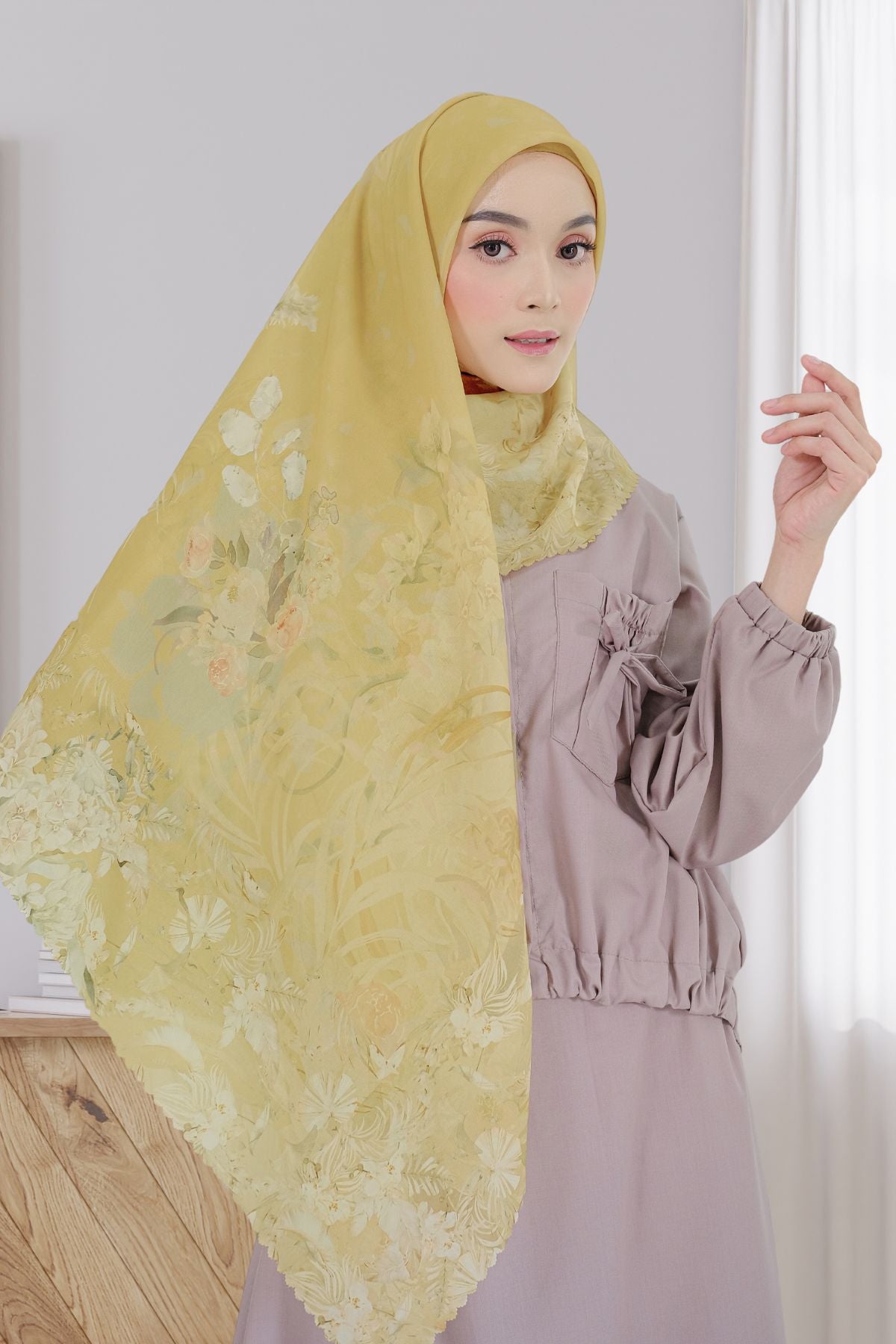 Emily JUMBO - Scarf Square Premium Polycotton XL | Mozarella - EB28.16
