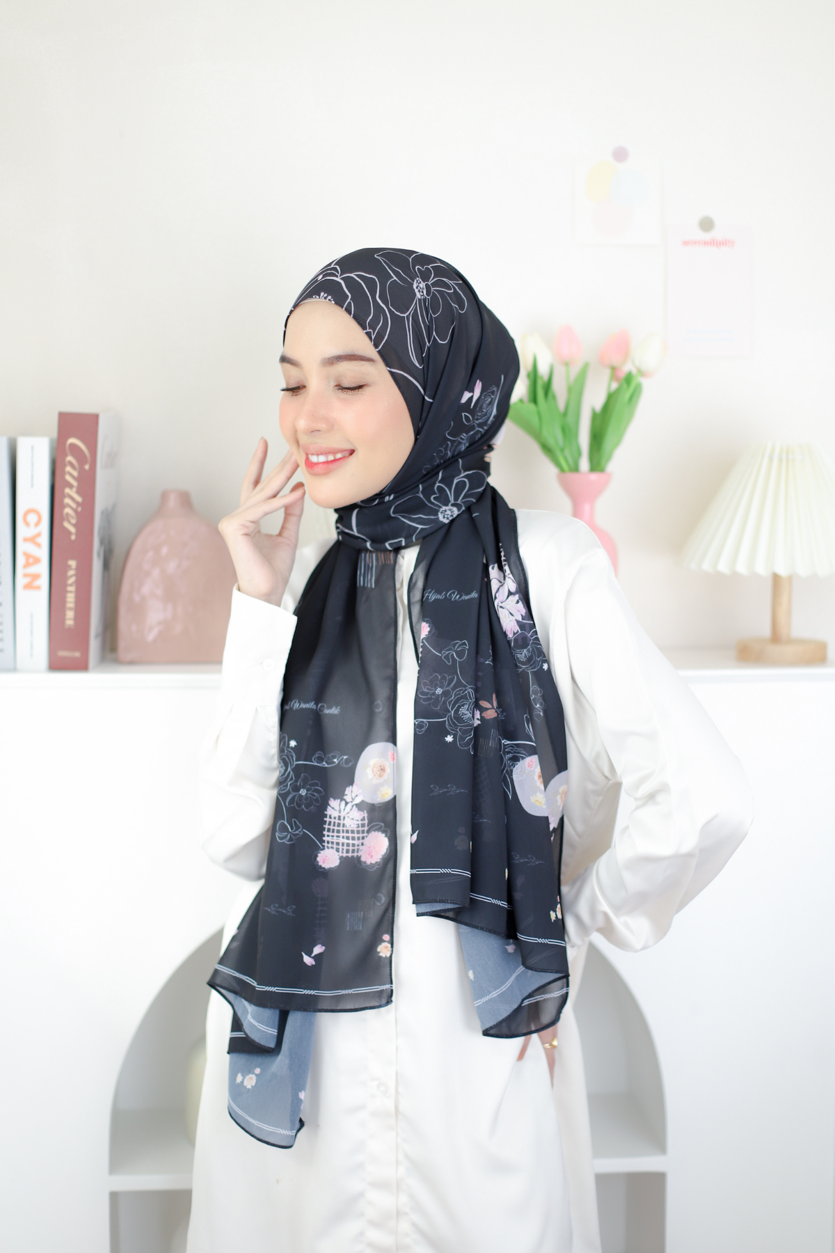 Mora - Pashmina Premium Ceruti - Black - PM11.44
