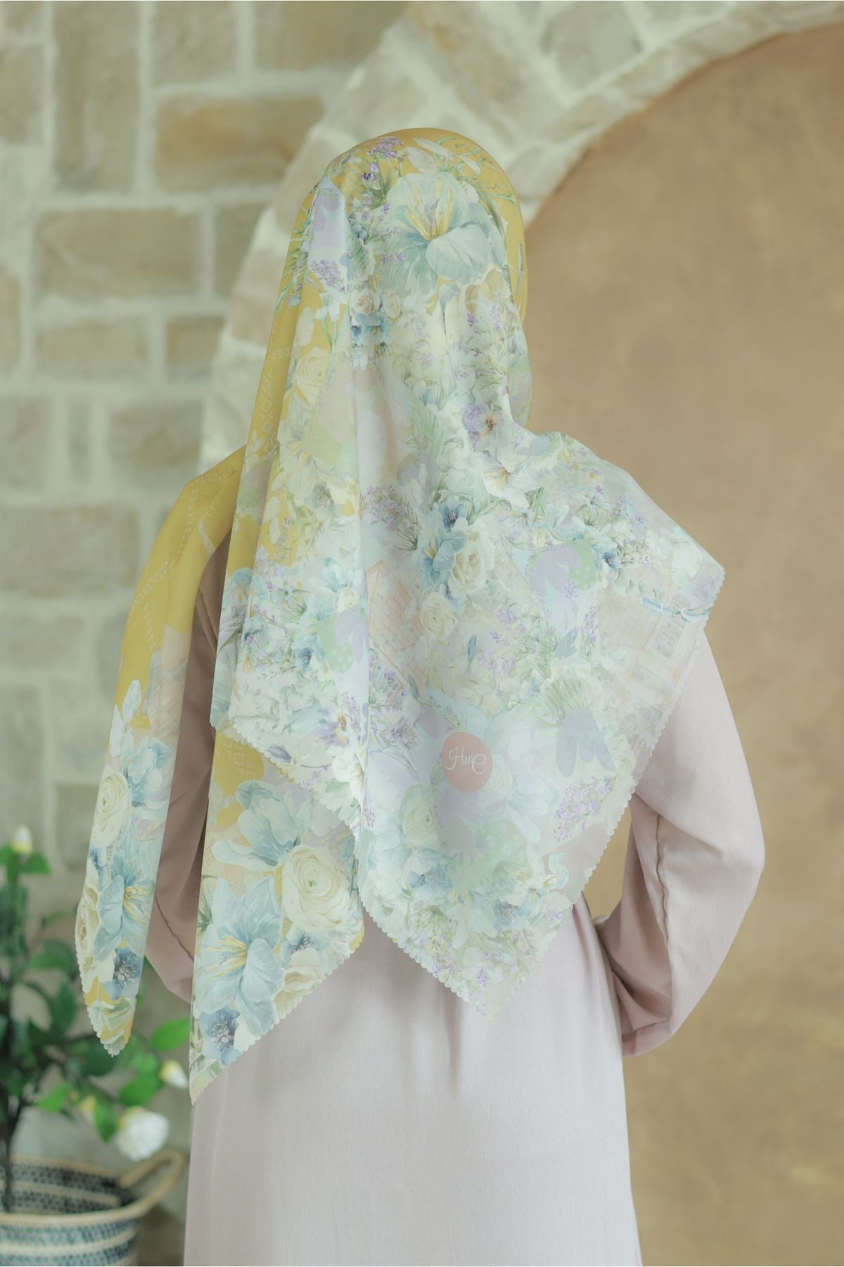 Lavender JUMBO - Scarf Square Premium Polycotton XL | Gold - LJ57.4