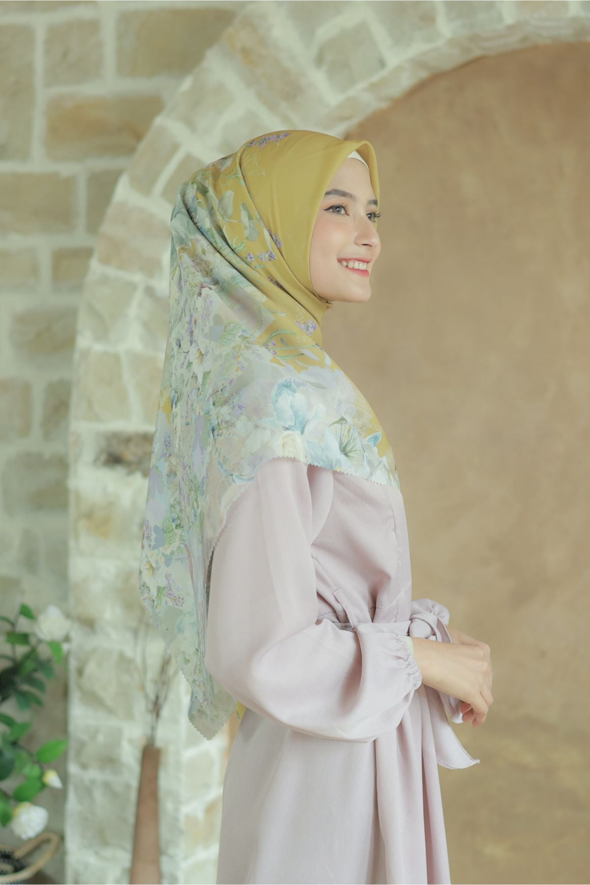 Lavender JUMBO - Scarf Square Premium Polycotton XL | Gold - LJ57.4