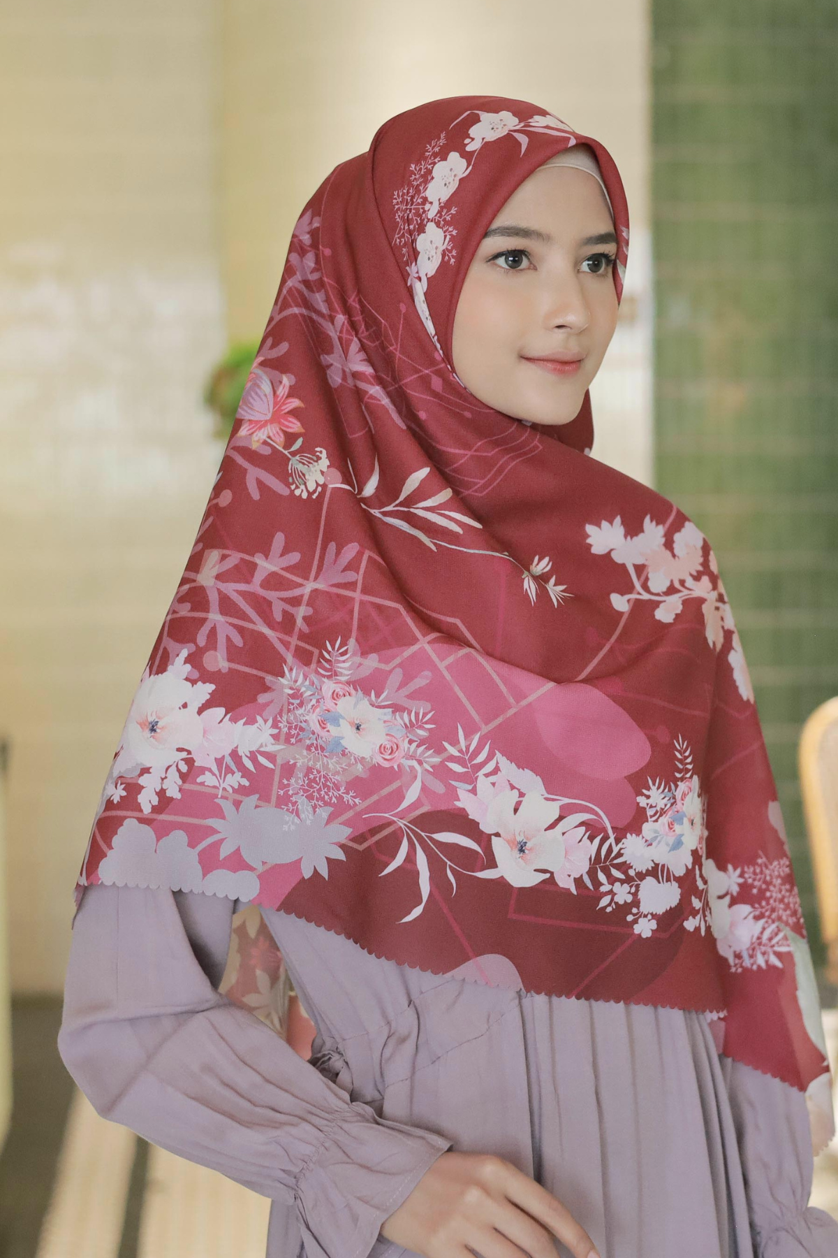 Fresia Scarf JUMBO - FJ52.2 Maroon