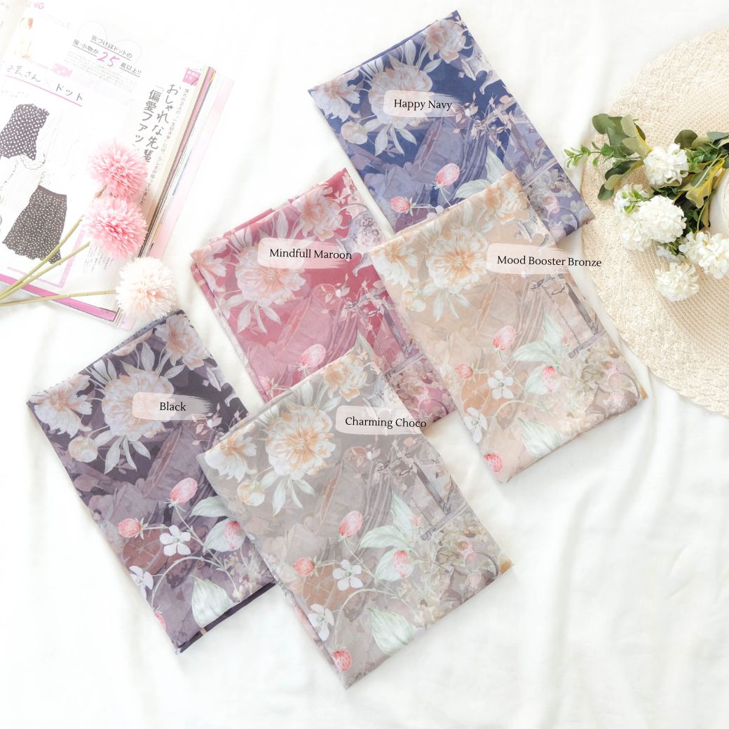 Camellia - Scarf Square British Voal | Mindfull Maroon - CL15.14