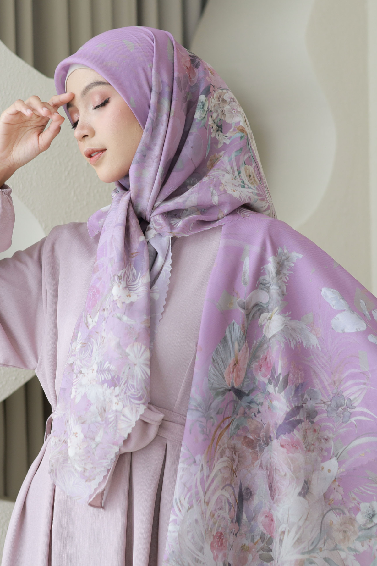 Emily JUMBO - Scarf Square Premium Polycotton XL | Pink Purple - EB28.27