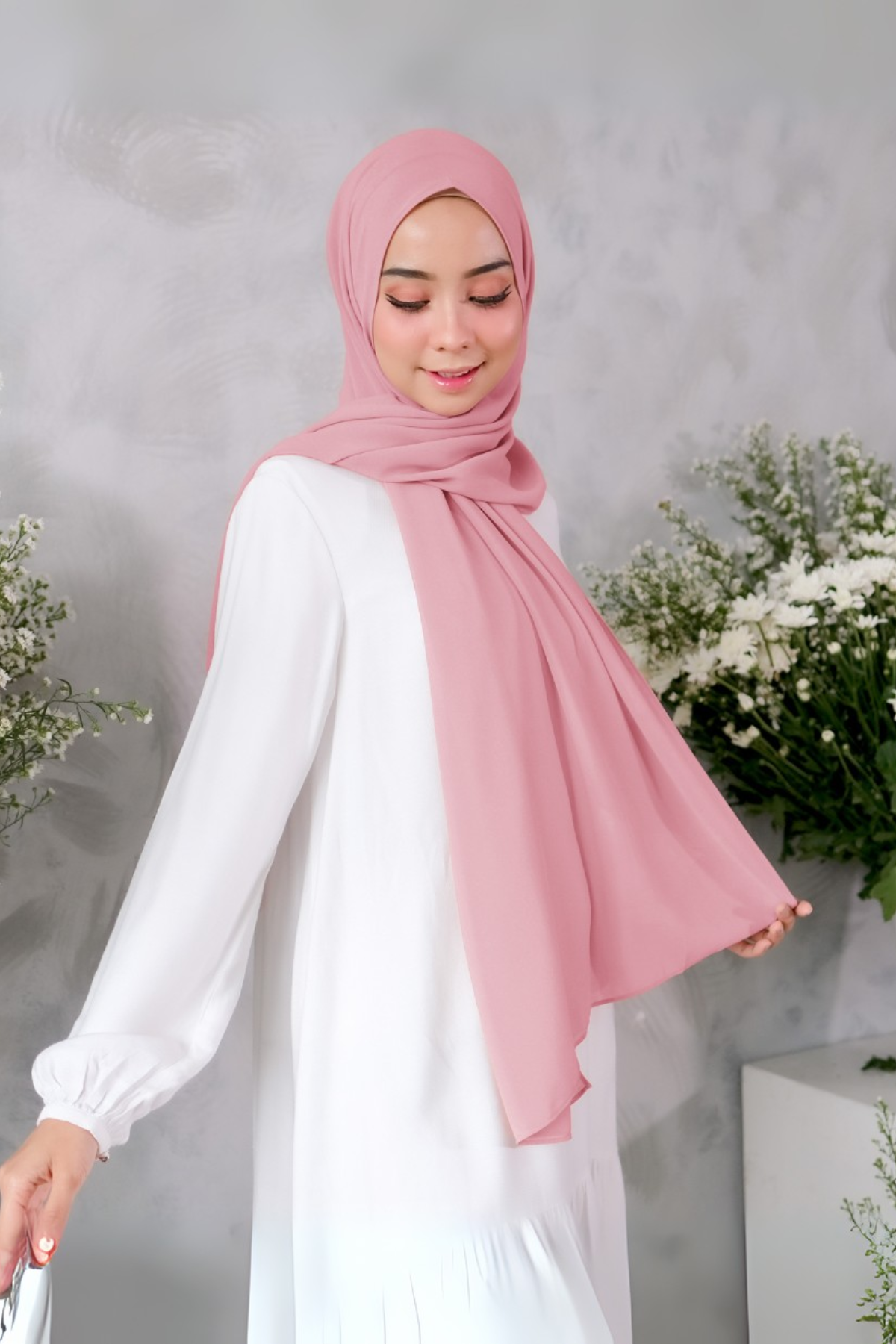 Pashmina Carly (dengan tali) - HT11.61 Pinky Dust