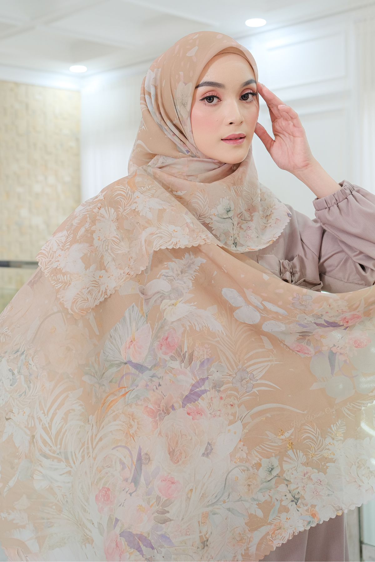 Emily JUMBO - Scarf Square Premium Polycotton XL | Truffle - EB28.23