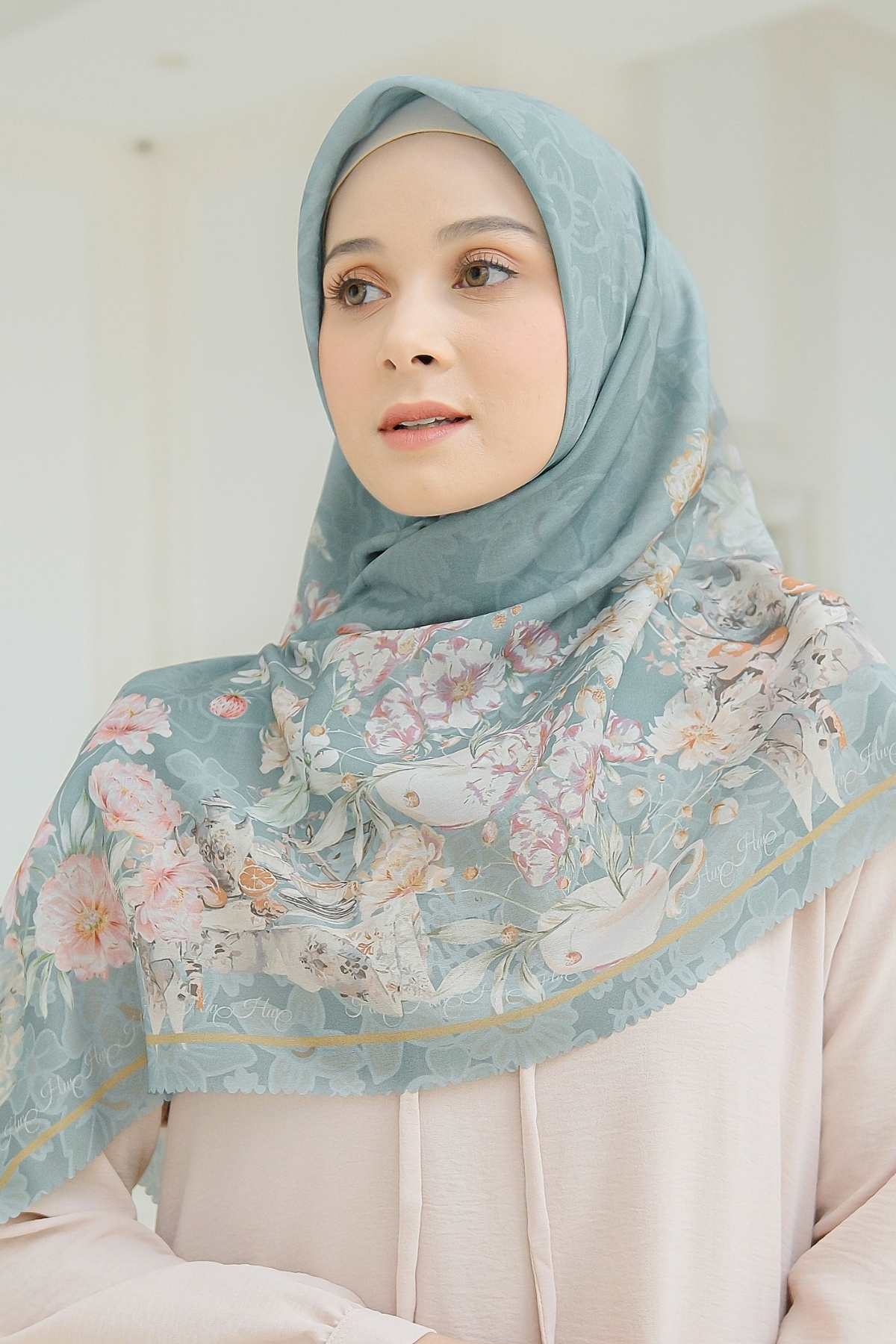 Camellia - Scarf Square British Voal | Lively Emerald - CL15.11