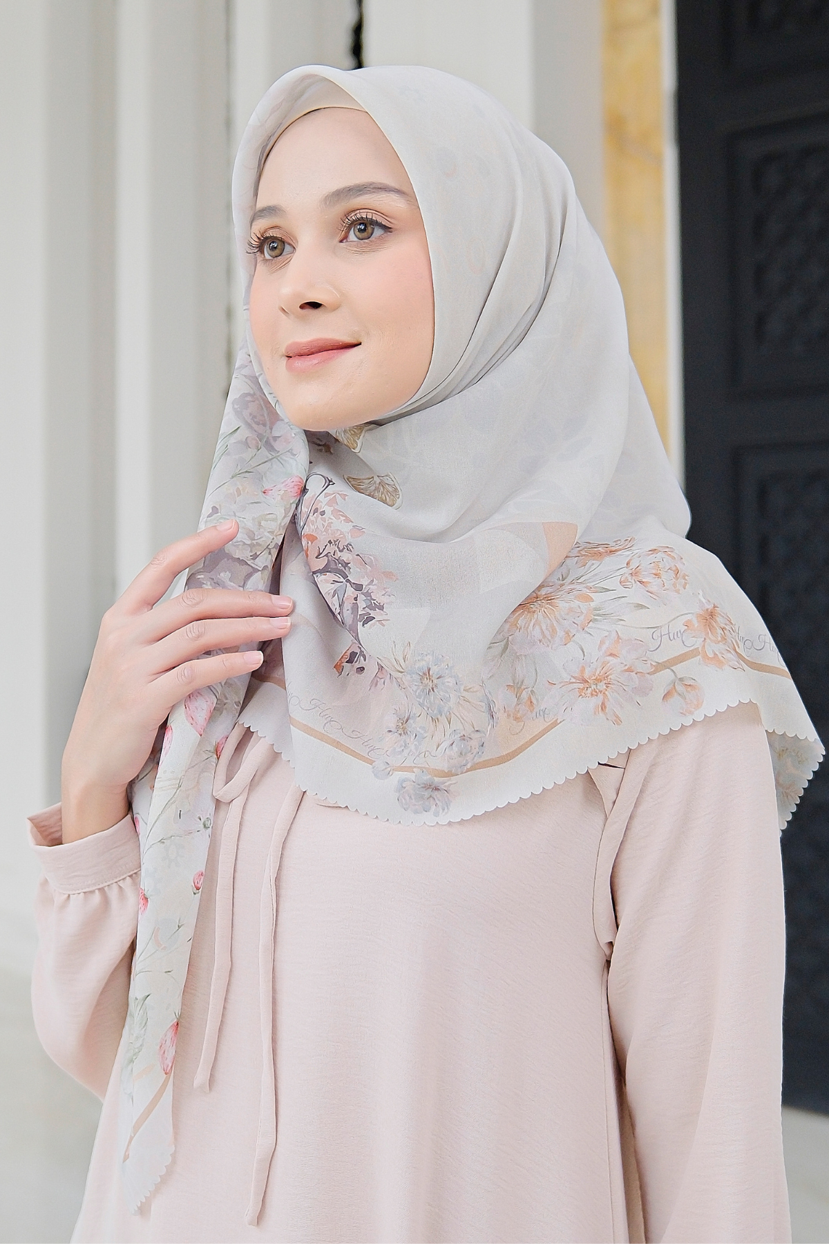 Camellia - Scarf Square British Voal | Gracious Cream - CL15.8