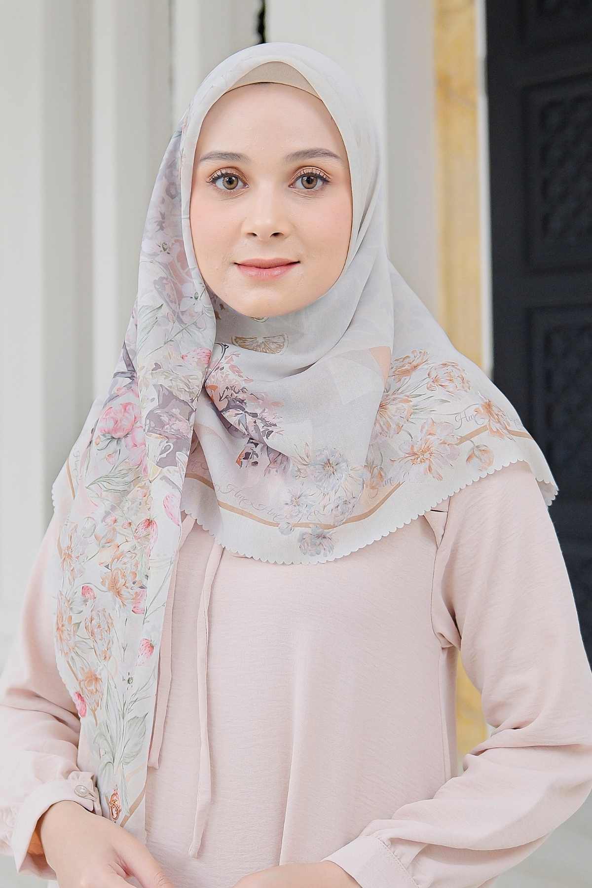 Camellia - Scarf Square British Voal | Gracious Cream - CL15.8