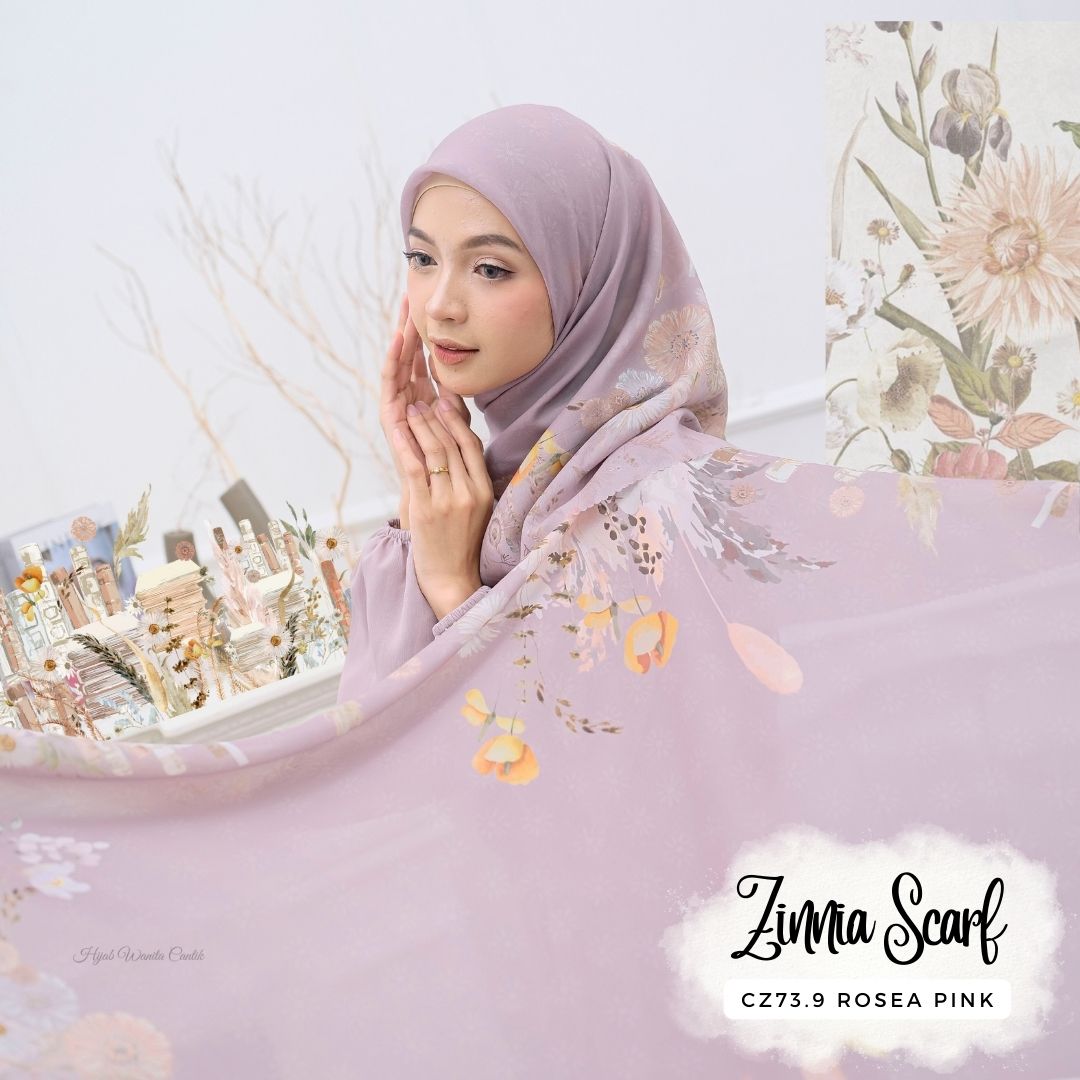 Zinnia - Scarf Square Premium Polycotton | Rosea Pink - CZ73.9
