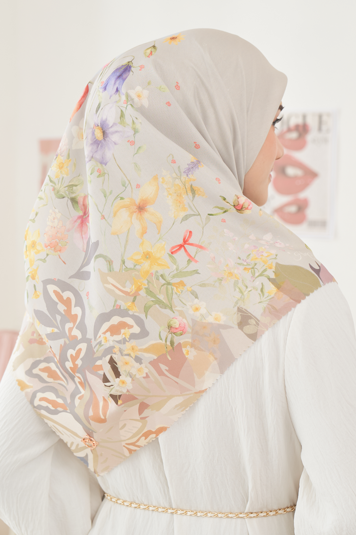 Daffodil - Scarf Square - Mocca - DF14.9