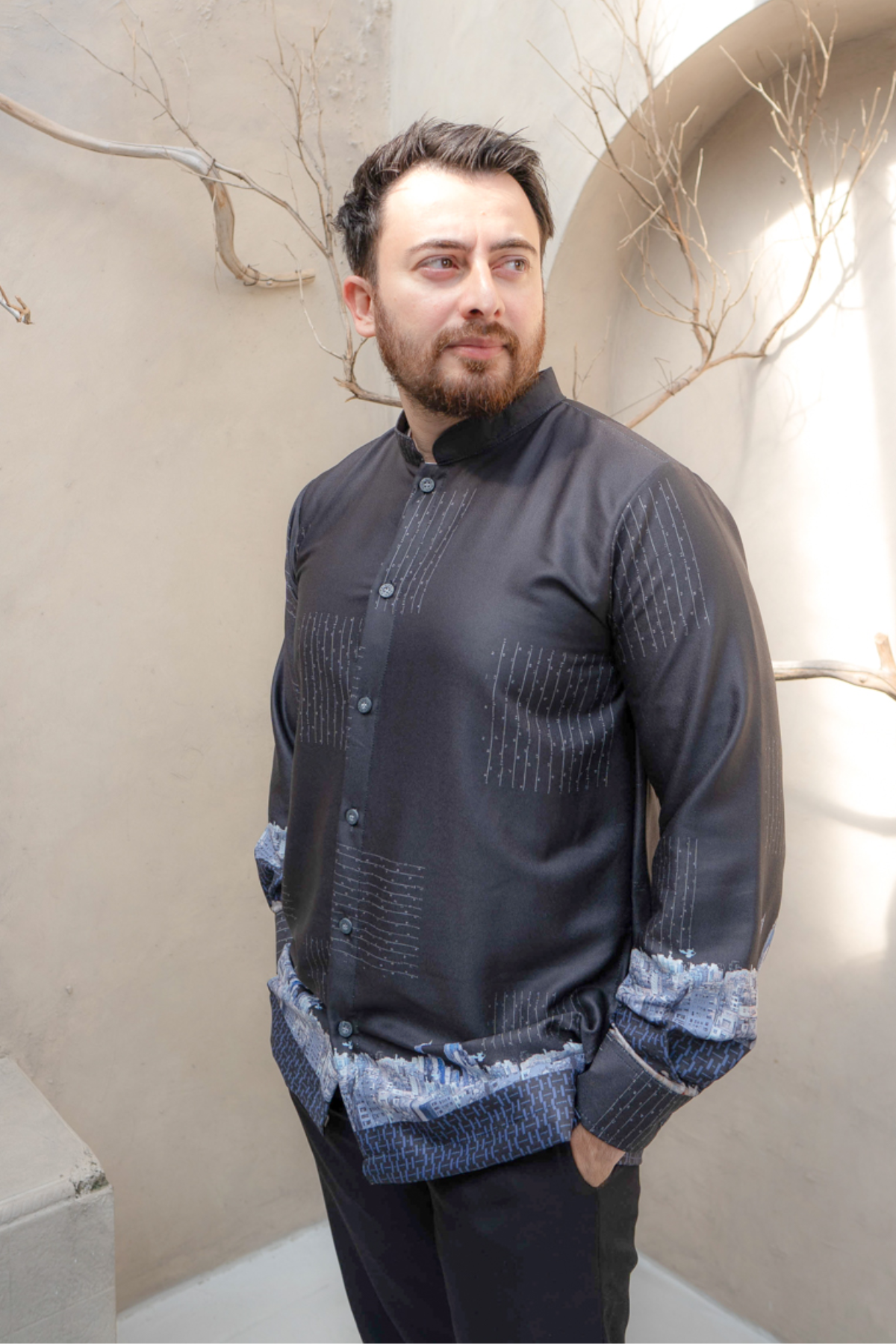 Riuh Kota Koko Dad Family Set | Sarimbit Lebaran - DH12.1 Black