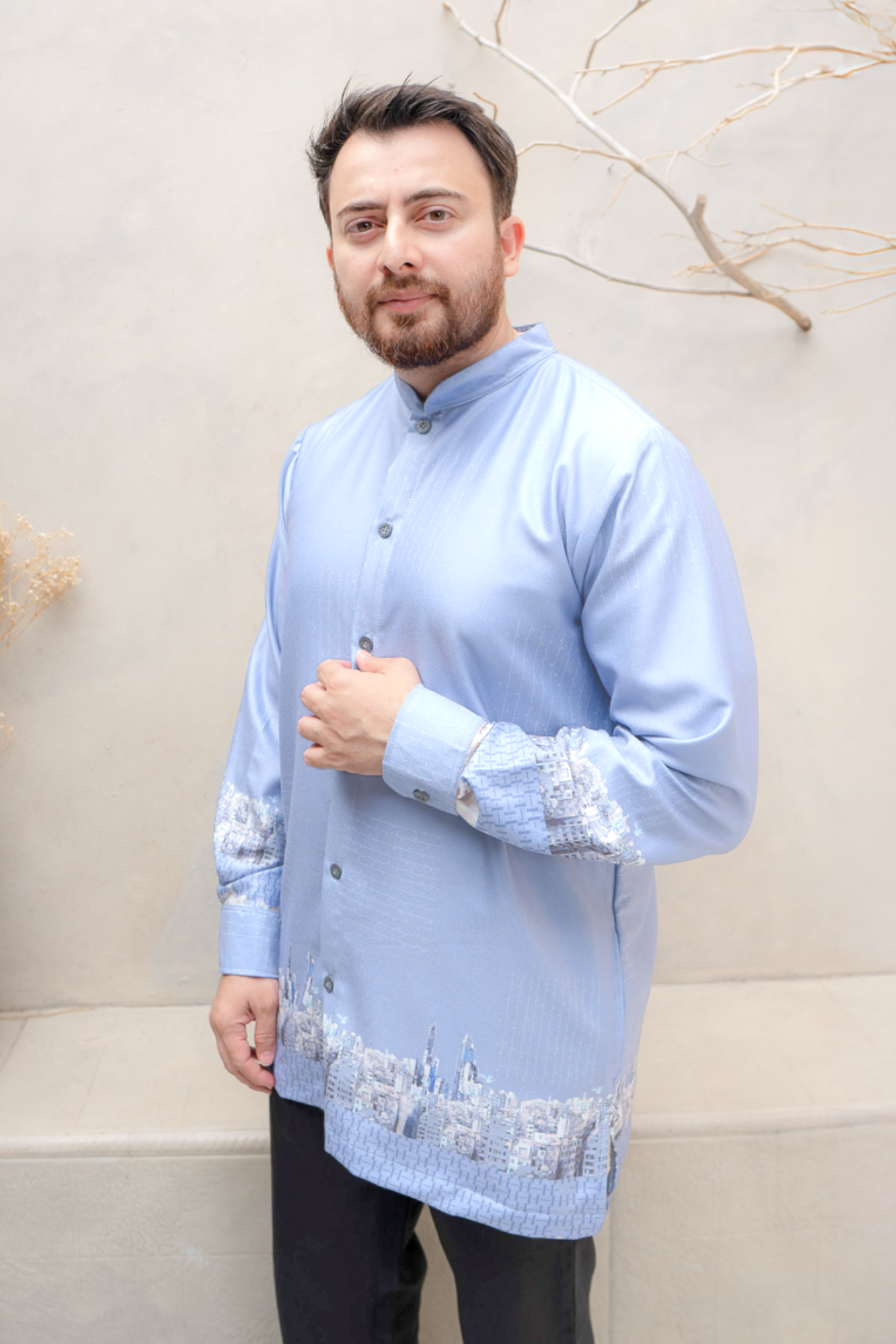 Riuh Kota Koko Dad Family Set | Sarimbit Lebaran - DH12.4 Soft Blue