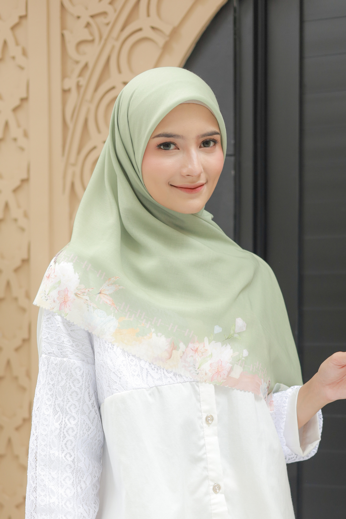 Diamond - Scarf Square Classic Voal | Greeny - DN07.4