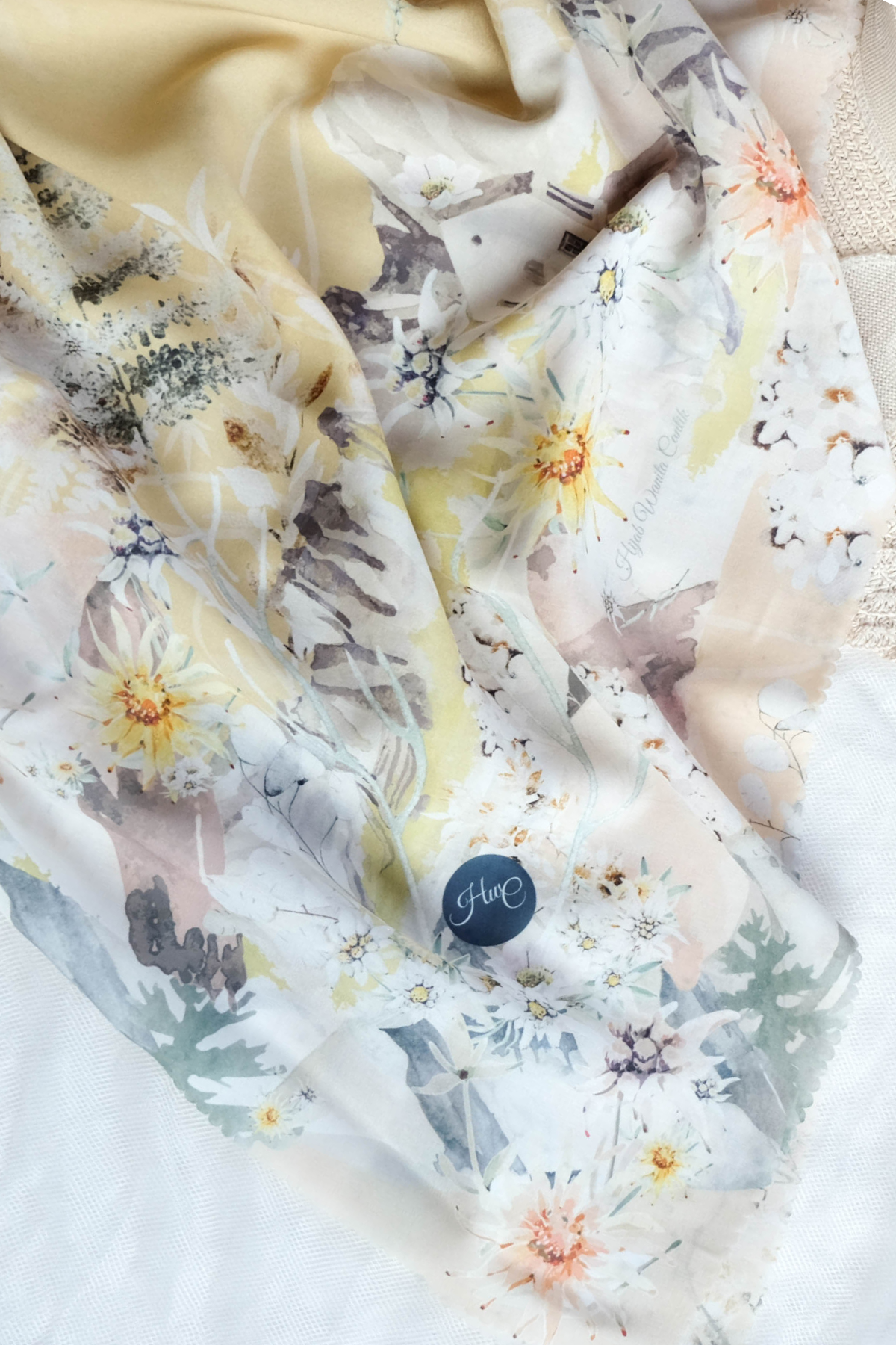 Edelweiss - Scarf Square British Voal - Lawu Lemon - DW10.9