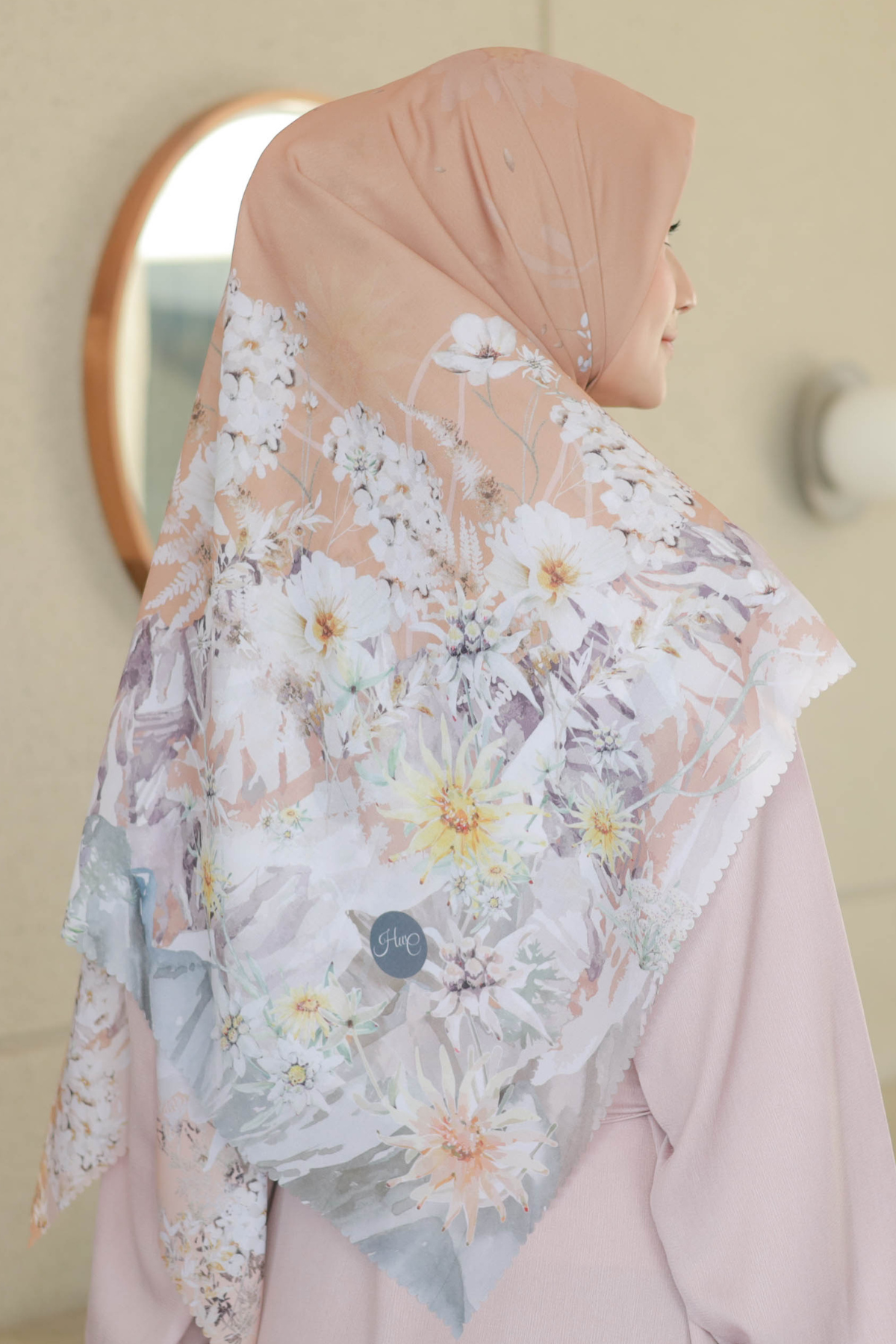 Edelweiss JUMBO - Scarf Square Premium Polycotton XL - Italian Terra - EJ09.6