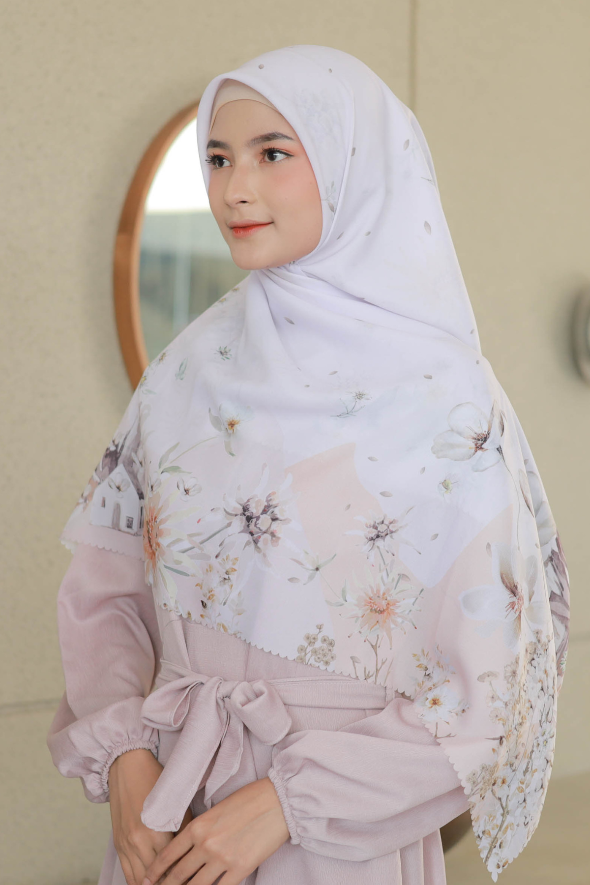 Edelweiss JUMBO - Scarf Square Premium Polycotton XL - Switzerland Snow - EJ09.7