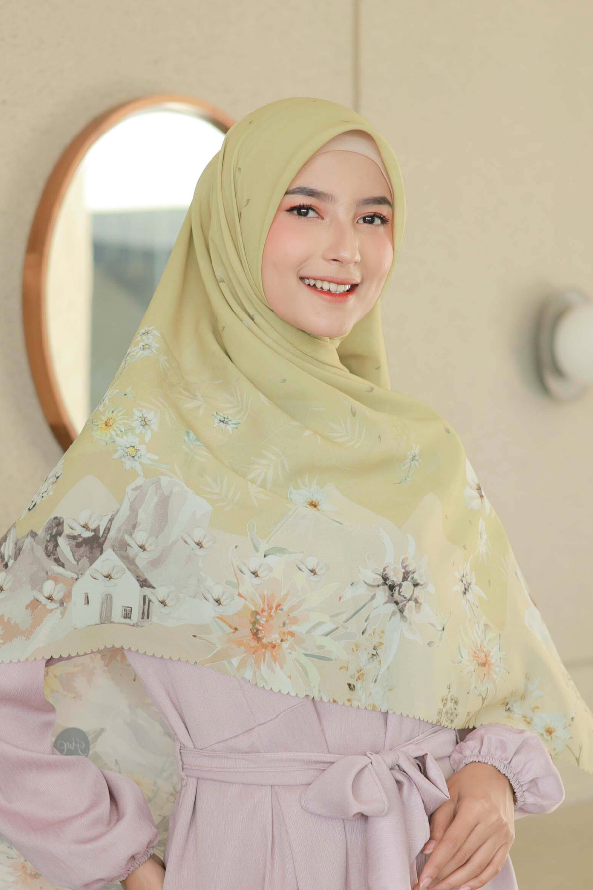 Edelweiss JUMBO - Scarf Square Premium Polycotton XL - Lawu Lemon - EJ09.9