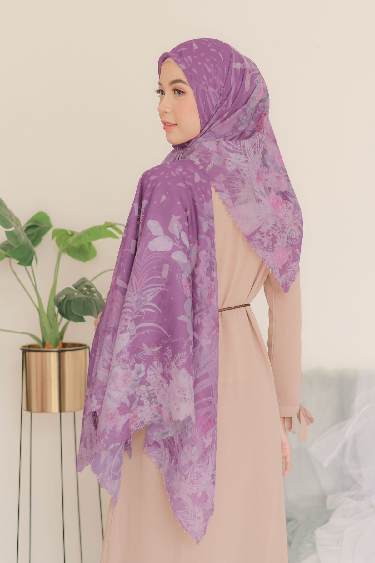 Emily - Scarf Square Premium Polycotton | Orchid - EM28.53