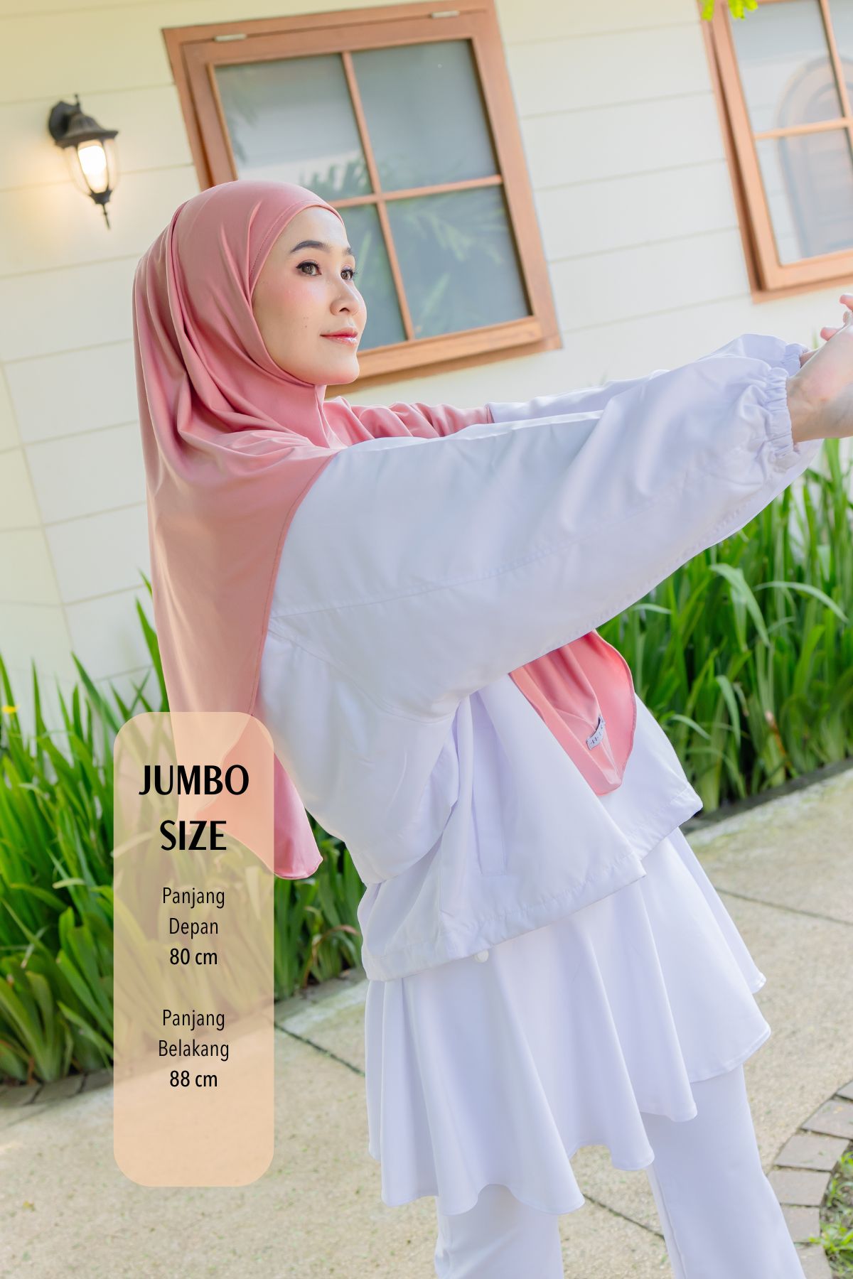 Instan Jennie Sporty Hijab JUMBO - HLJ1.4 Mauvelous Pink
