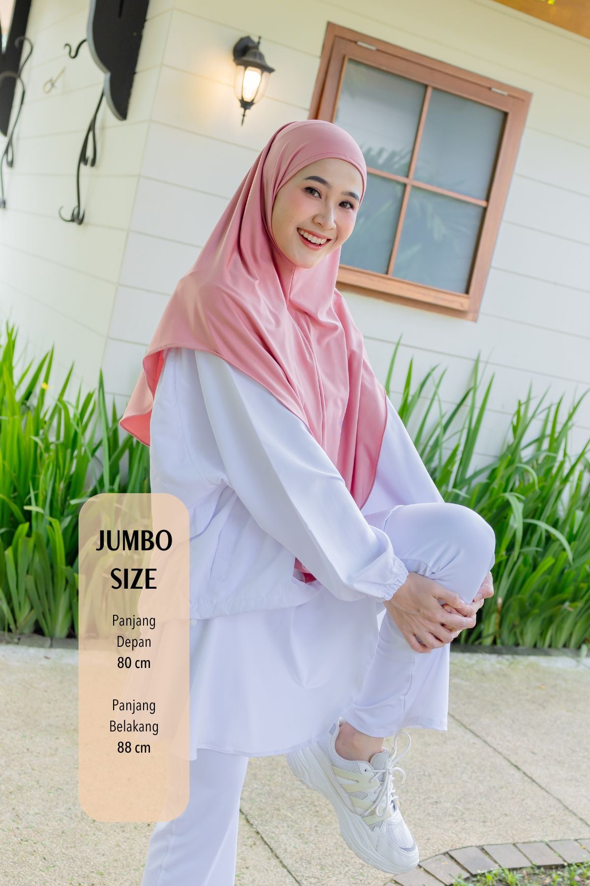 Instan Jennie Sporty Hijab JUMBO - HLJ1.4 Mauvelous Pink