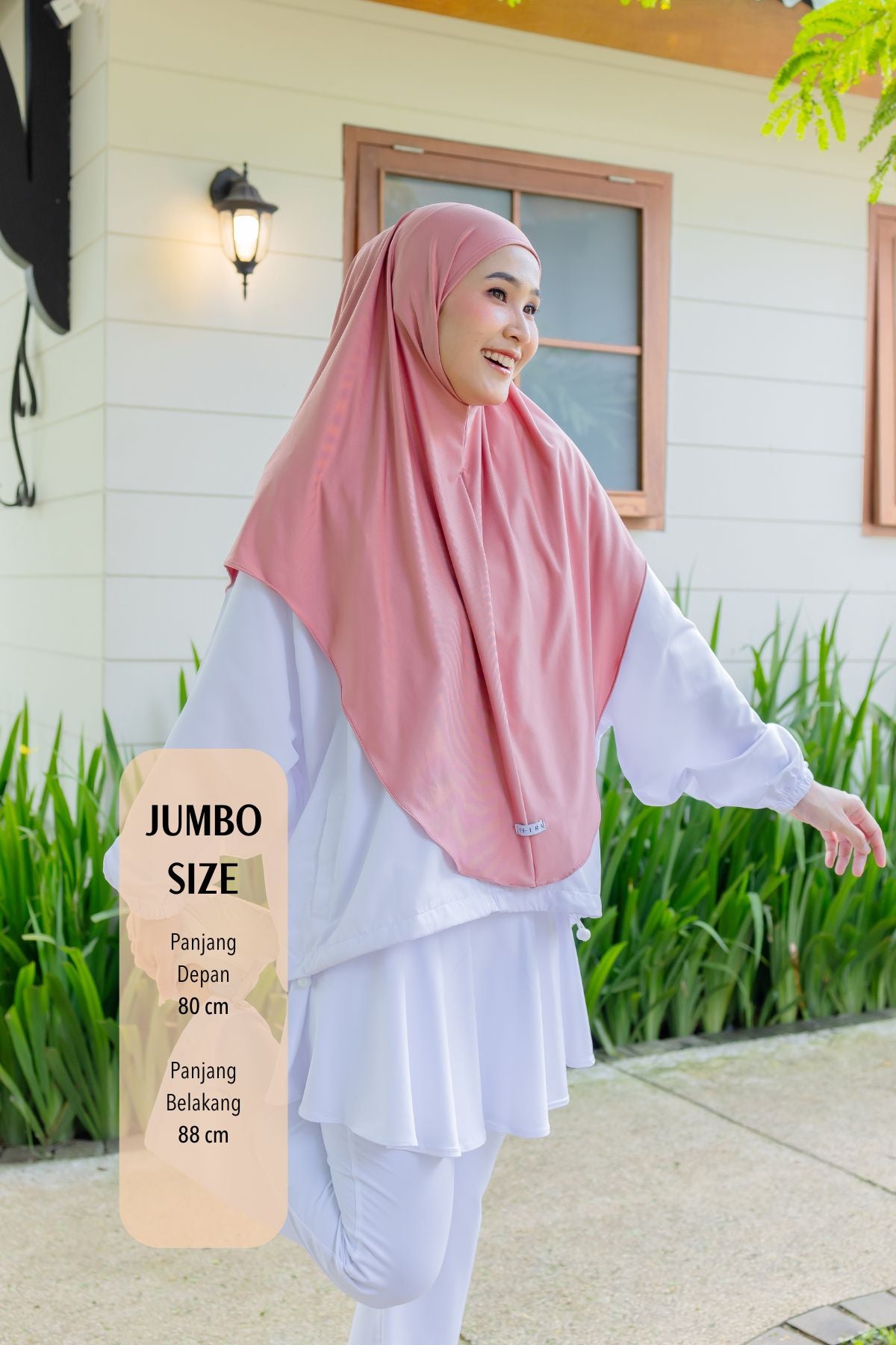 Instan Jennie Sporty Hijab JUMBO - HLJ1.4 Mauvelous Pink