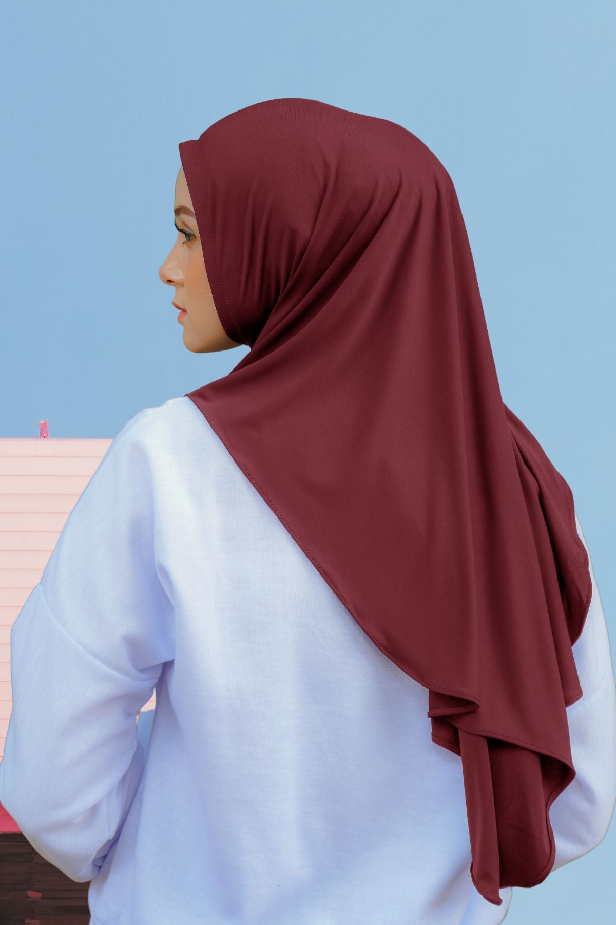 Instan Jennie Sporty Hijab - HLS1.13 Maroon