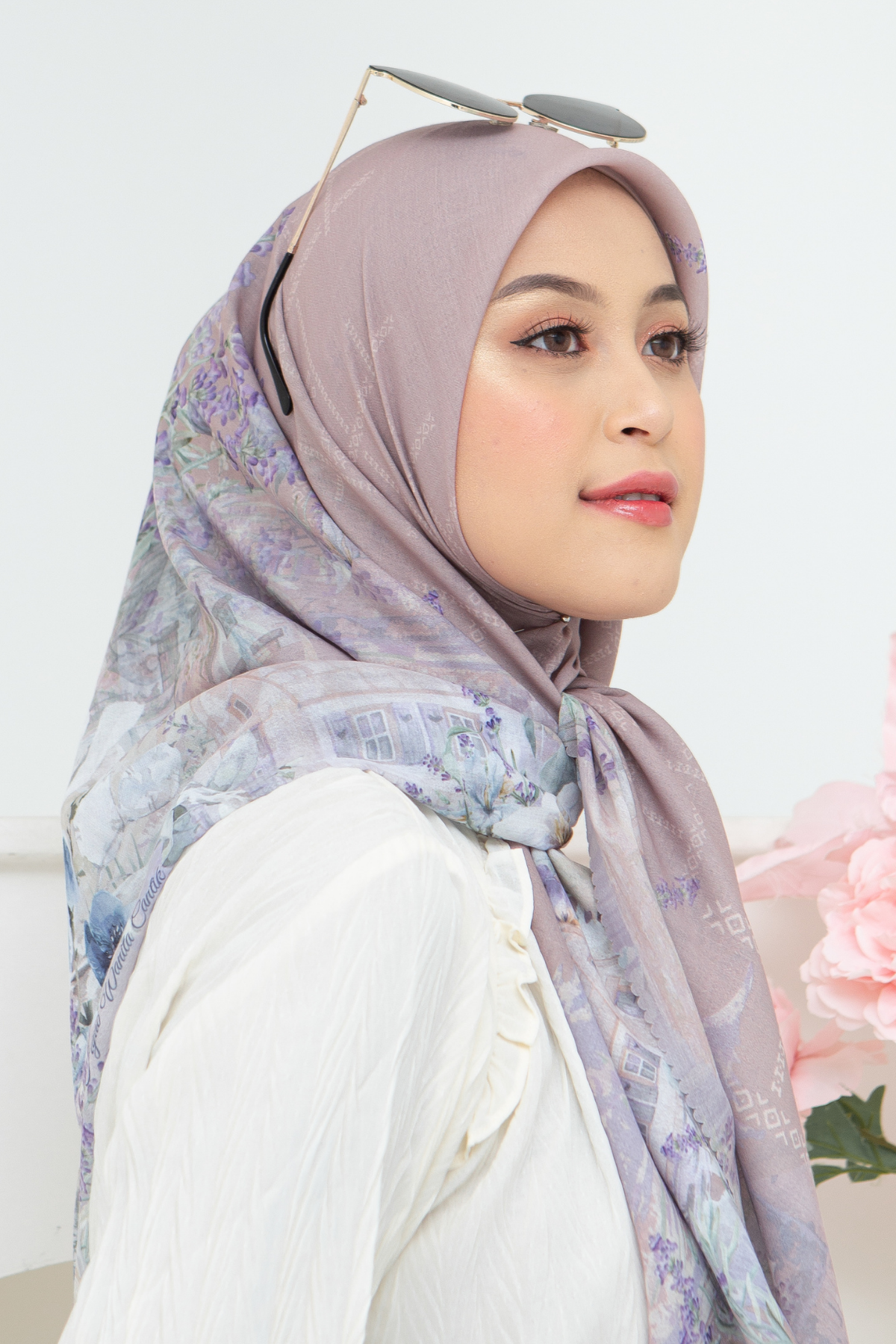 Lavender - Scarf Square British Voal | Mocca - LV57.7