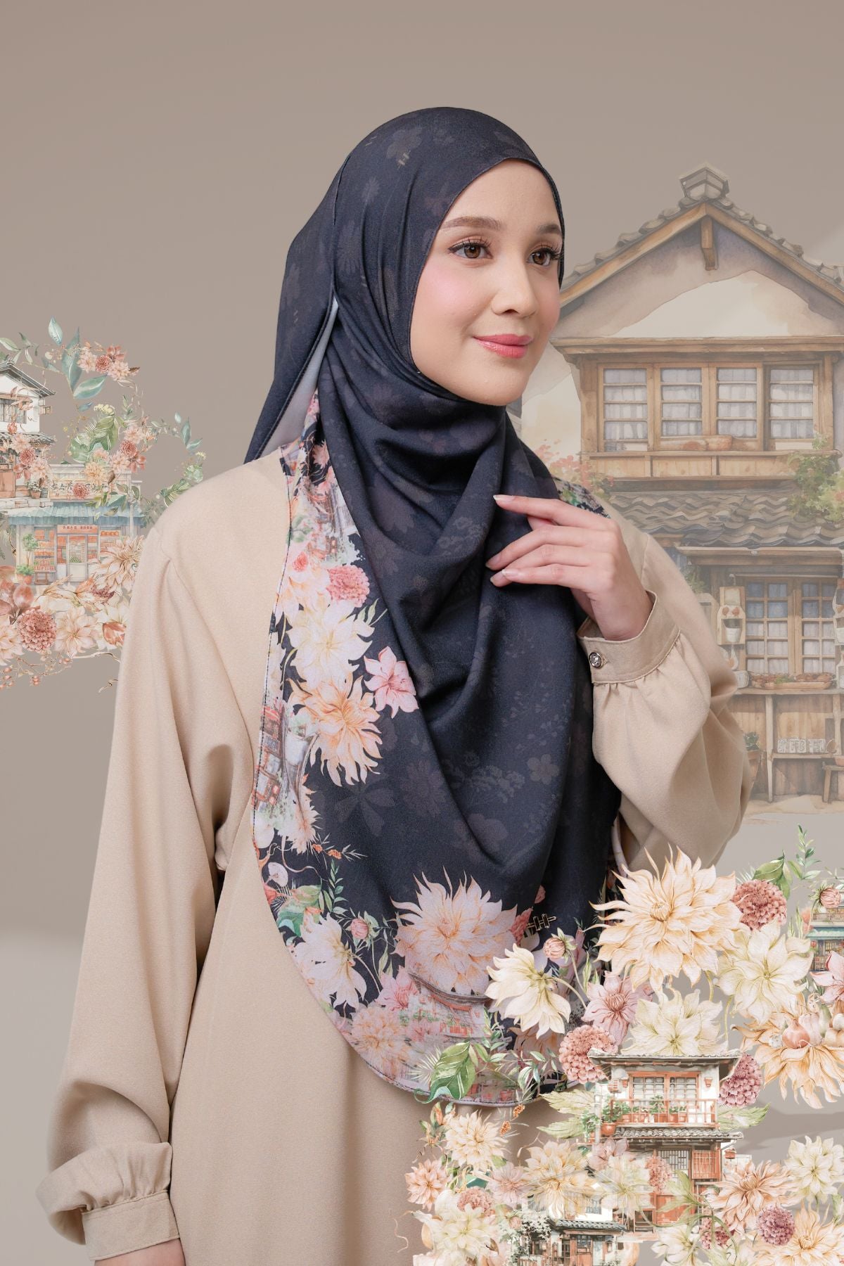 Instan Malaya Ohayo | Pashmina Instan Motif | Jilbab
