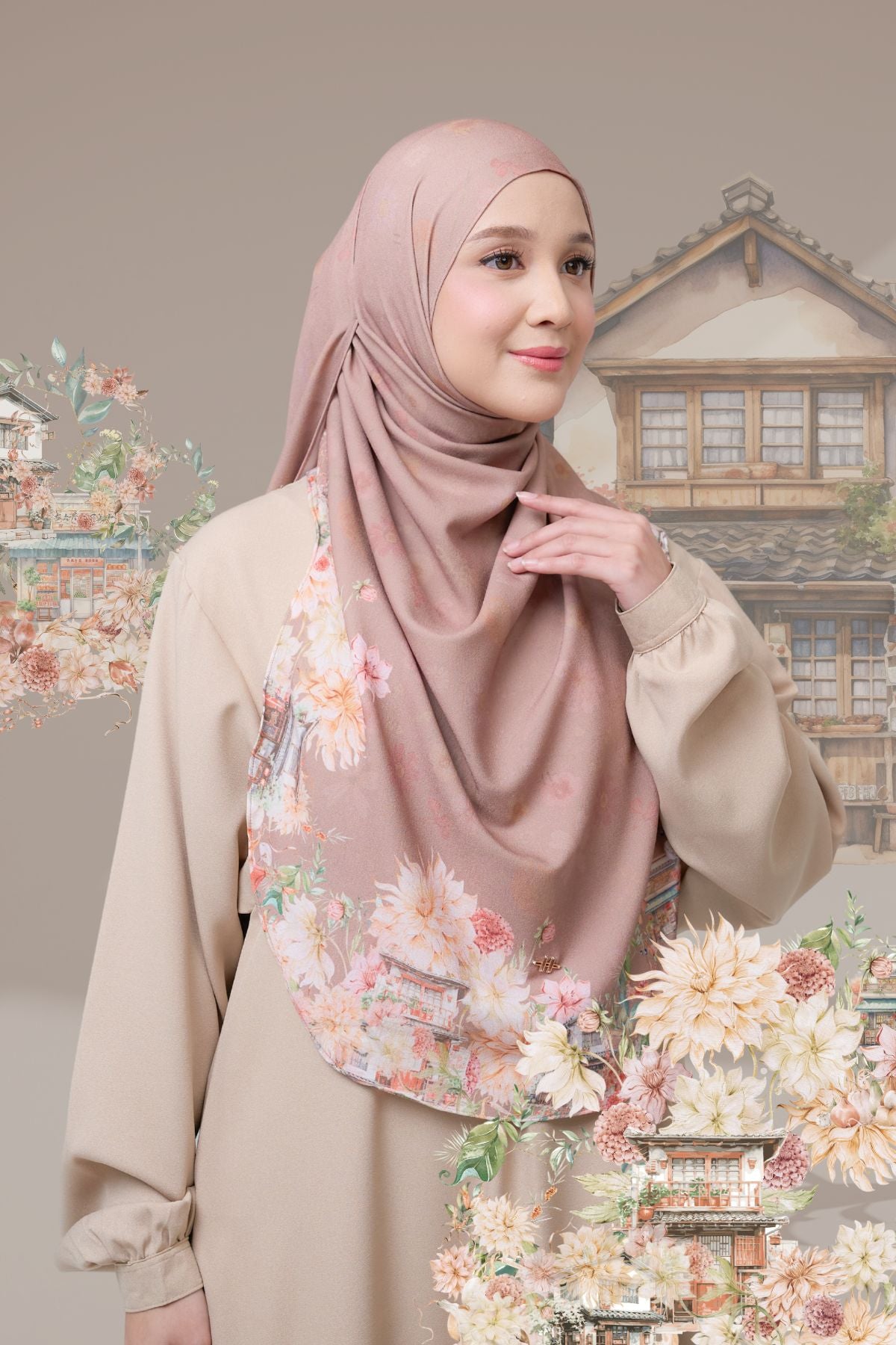 Instan Malaya Ohayo | Pashmina Instan Motif | Jilbab