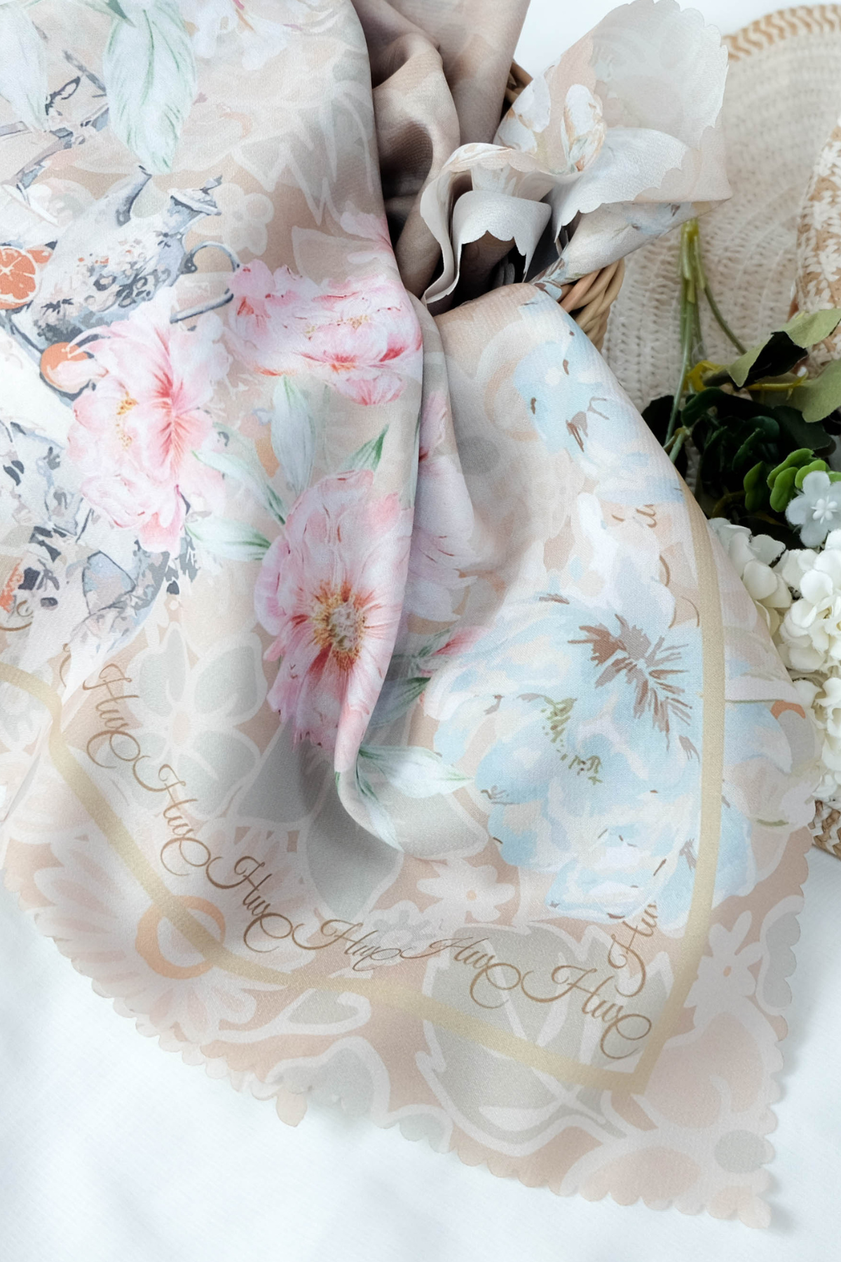 Camellia - Scarf Square Premium Polycotton XL | Mood Booster Bronze - CJ15.15