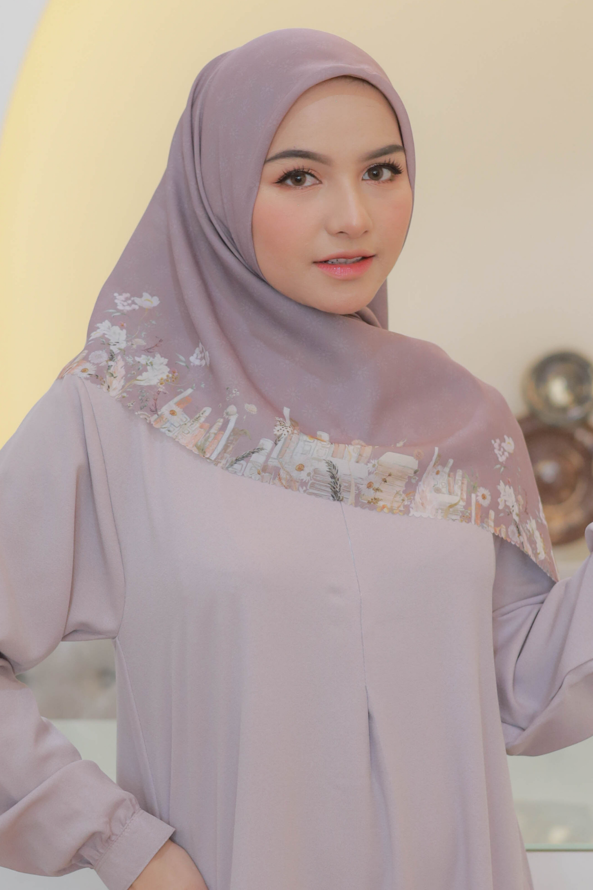 Zinnia Mini - Scarf Square Premium Polycotton | Dusky - NK73.4