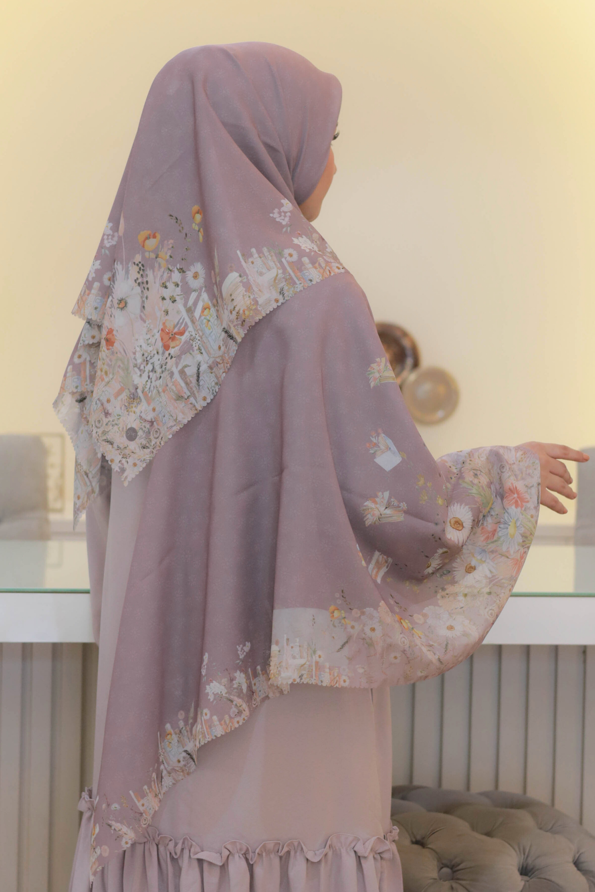 Zinnia Mini - Scarf Square Premium Polycotton | Dusky - NK73.4