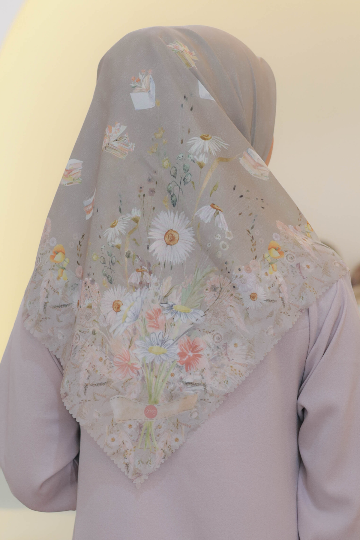 Zinnia Mini - Scarf Square Premium Polycotton | Harvest Grey - NK73.6