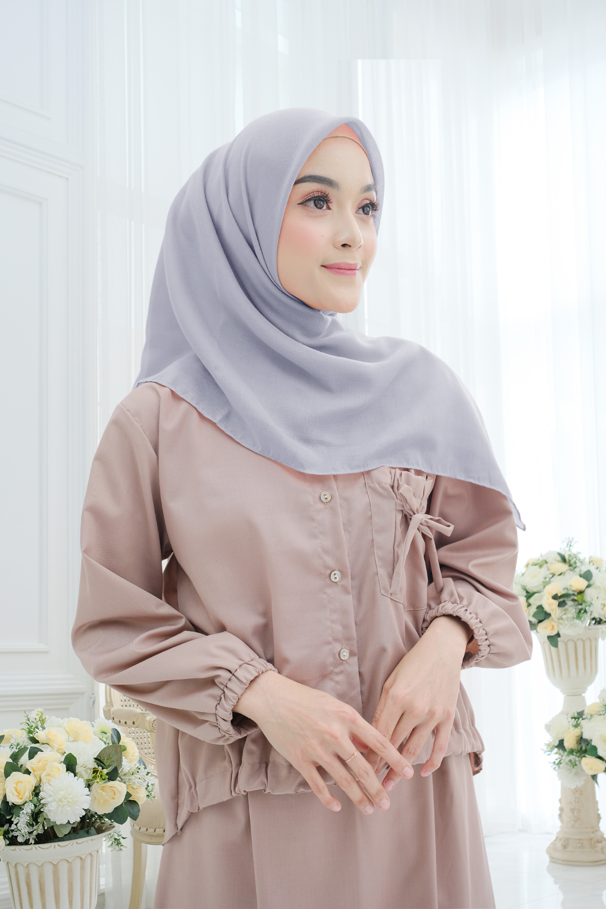 Segiempat Lina Voal - NV23.6 Grey