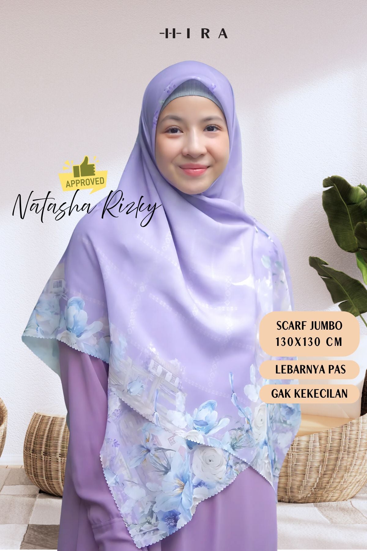 Lavender JUMBO - Scarf Square Premium Polycotton XL | Purple - LJ57.10
