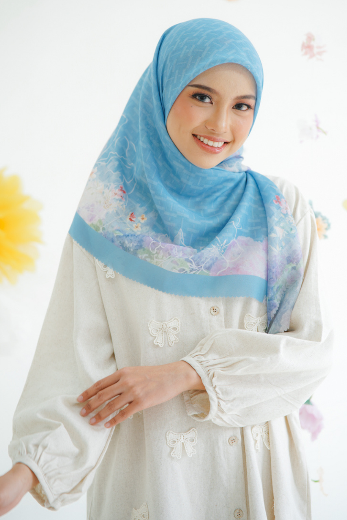 Purity - Scarf Square Premium Icy Voal | PSV9.2 - Blue