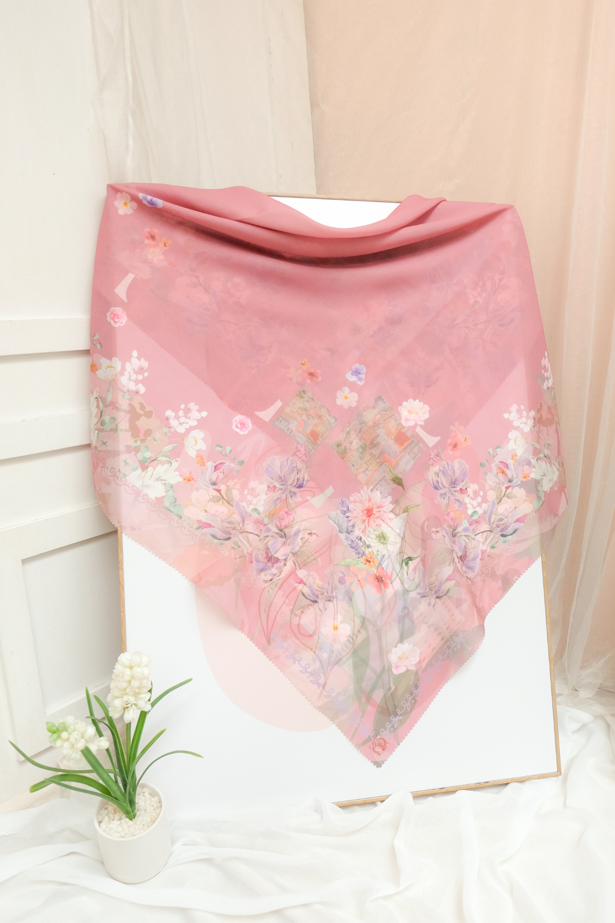 Leaf Kafa Scarf - KF30.6 VK30.6 JF30.6 Pink