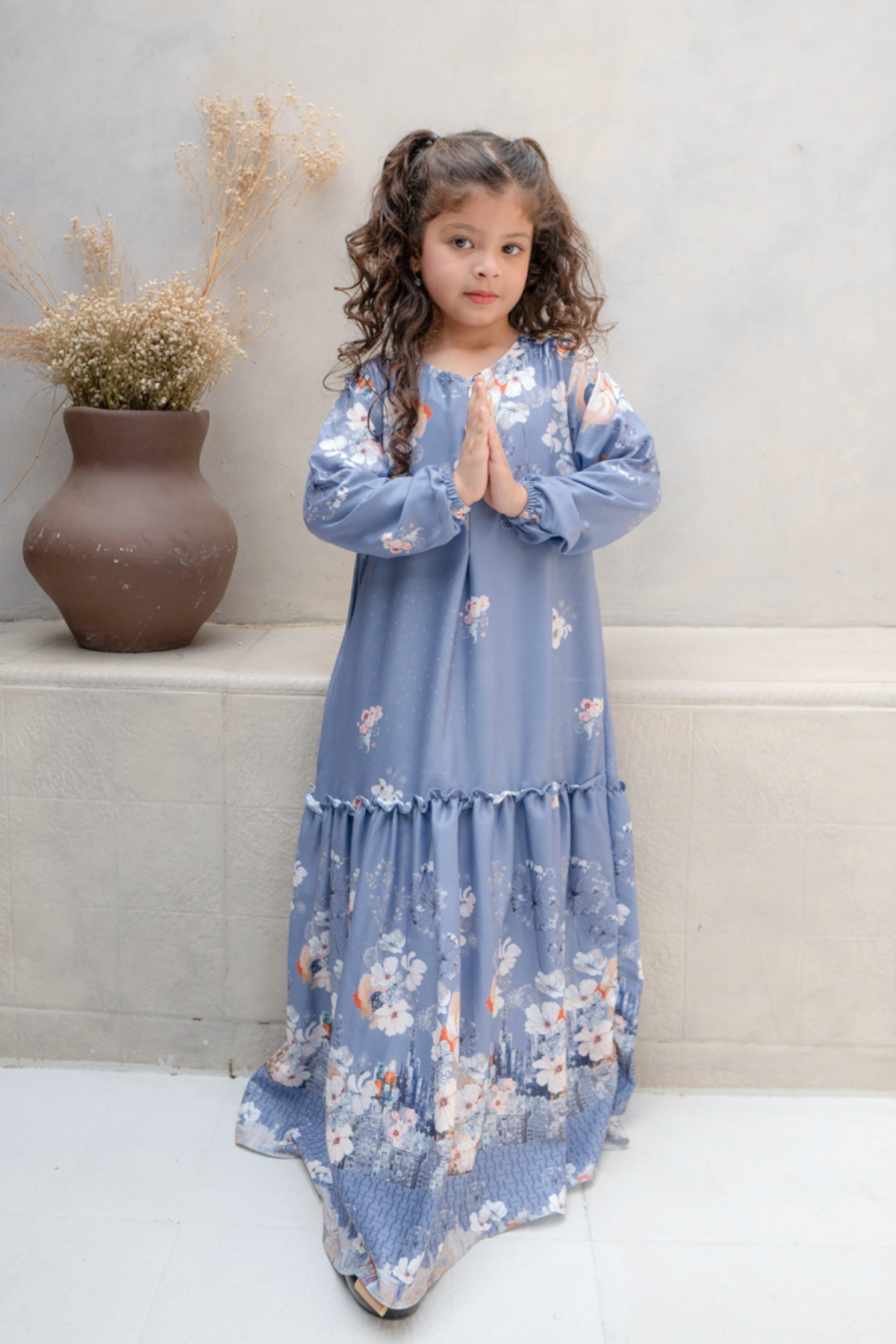 Riuh Kota Dress Girl Family Set | Sarimbit Lebaran - RK12.2 Denim