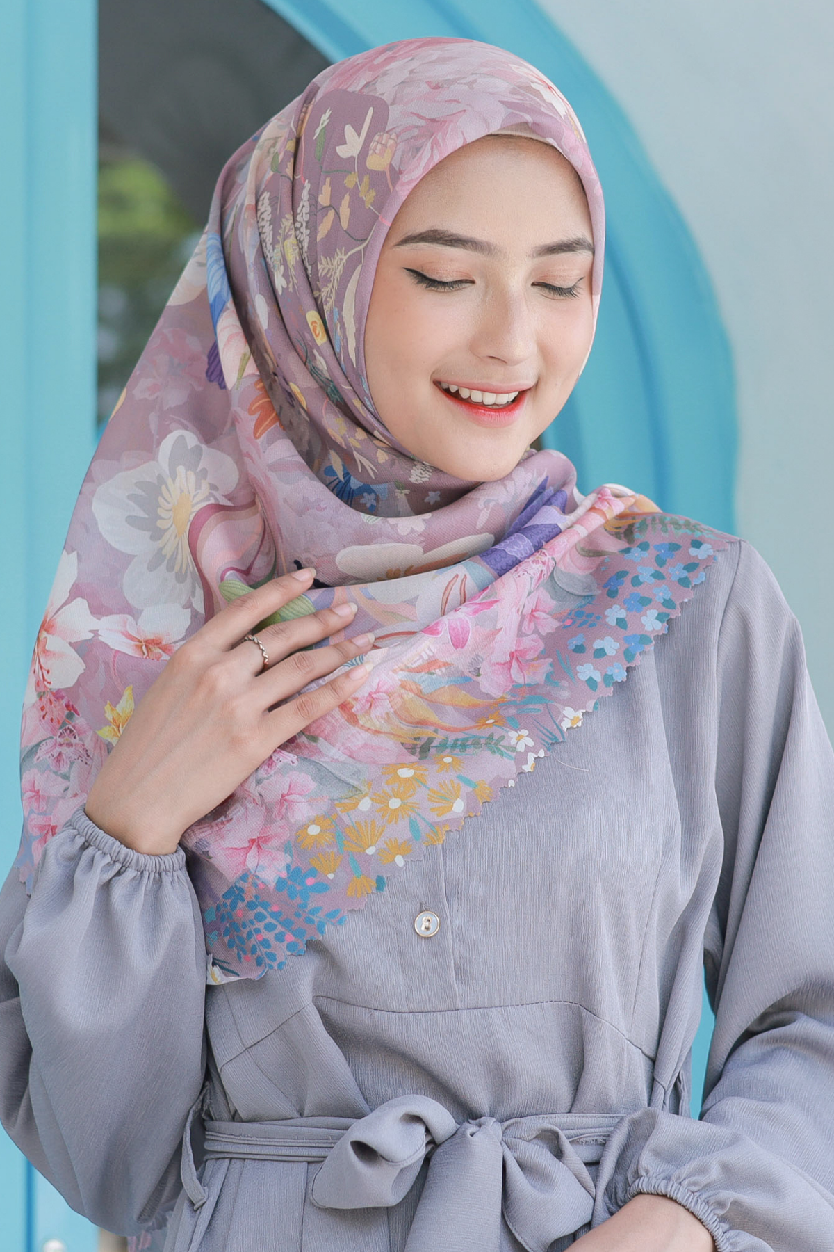 Hibi - Scarf Square Premium Polycotton - Any Choco - SH94.5