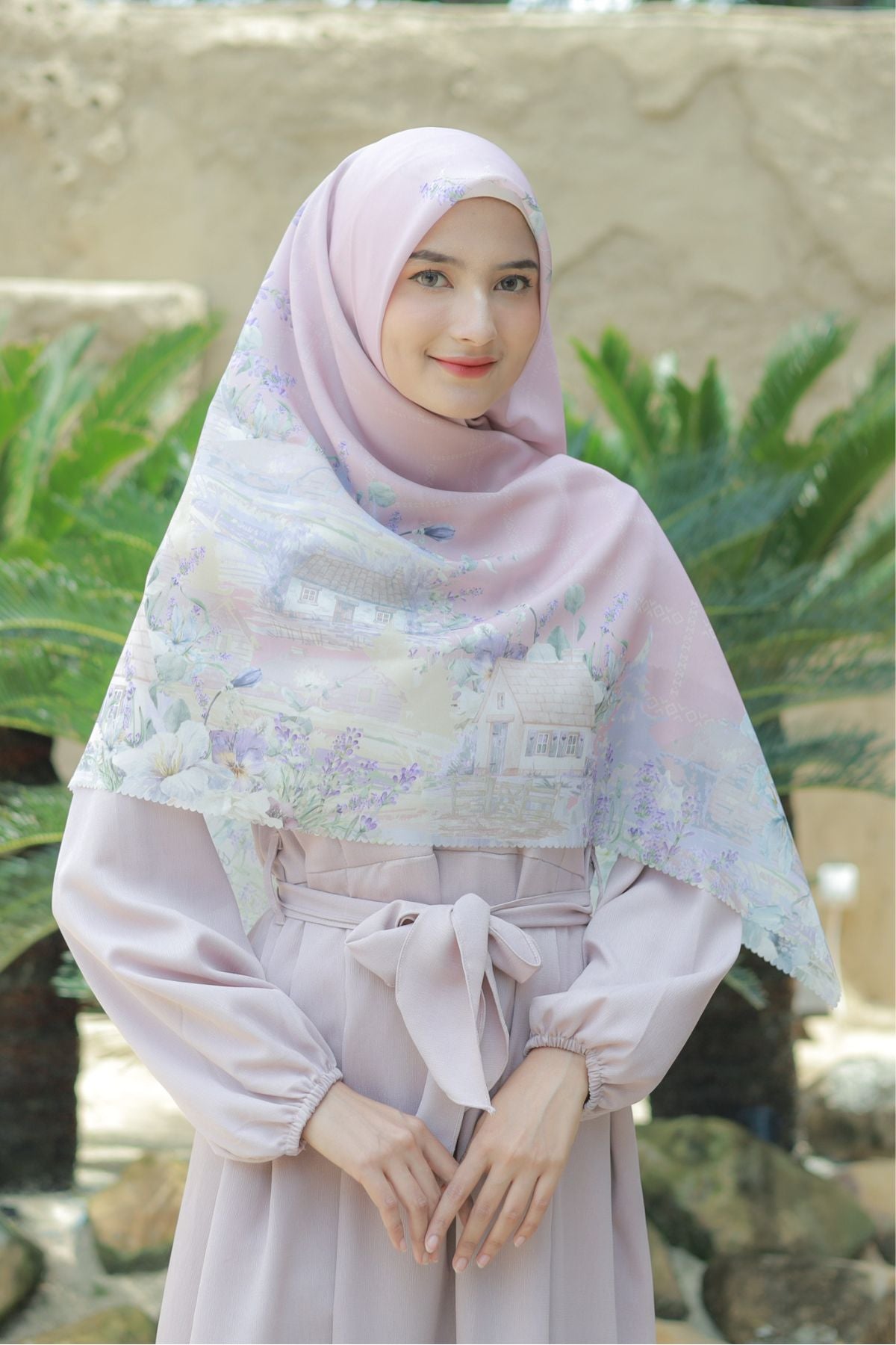 Lavender JUMBO - Scarf Square Premium Polycotton XL | Pastel Pink - LJ57.8